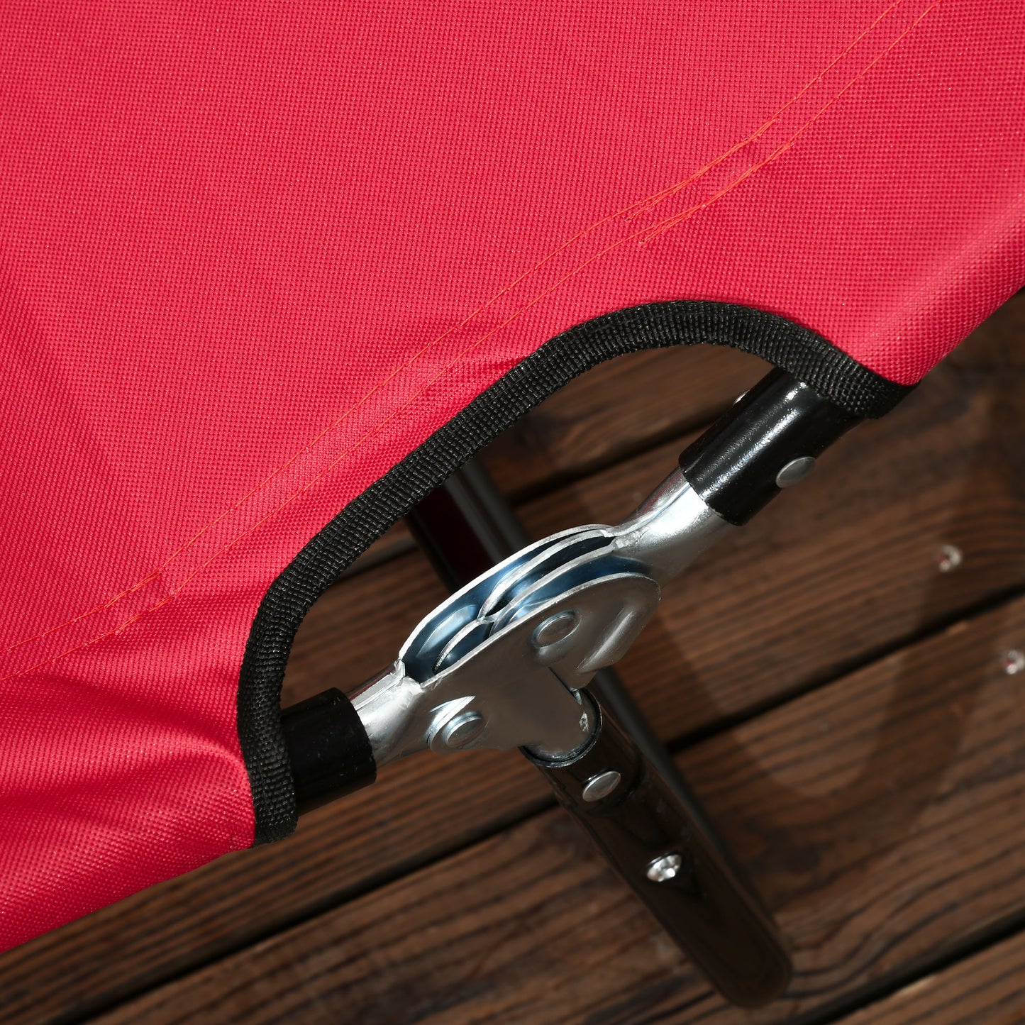 Outsunny Sun Loungers Set of 2, Adjustable Backrest Recliner Chairs for Beach, Patio, Wine Red