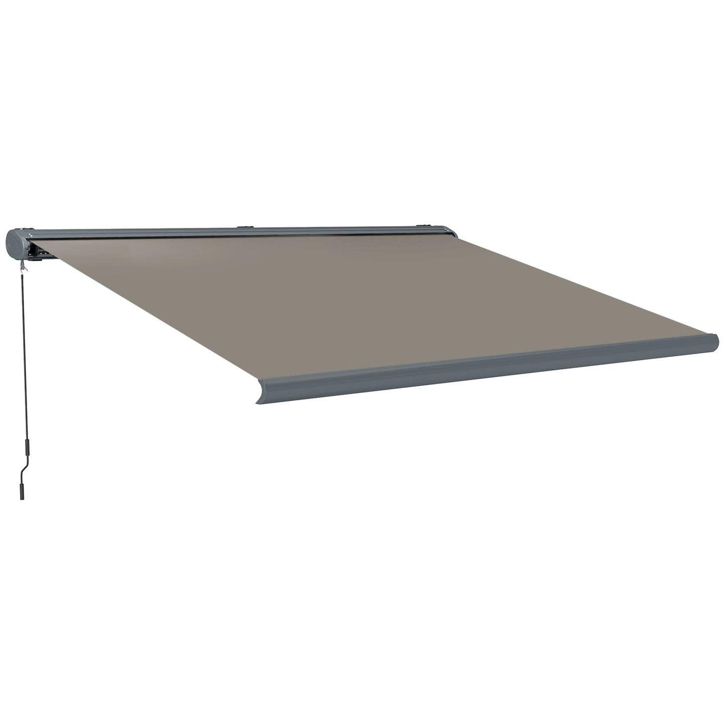 Outsunny Full Cassette Electric Awning with Remote, Aluminium Frame DIY Retractable Sun Shade Canopy, UPF50+, Light Grey