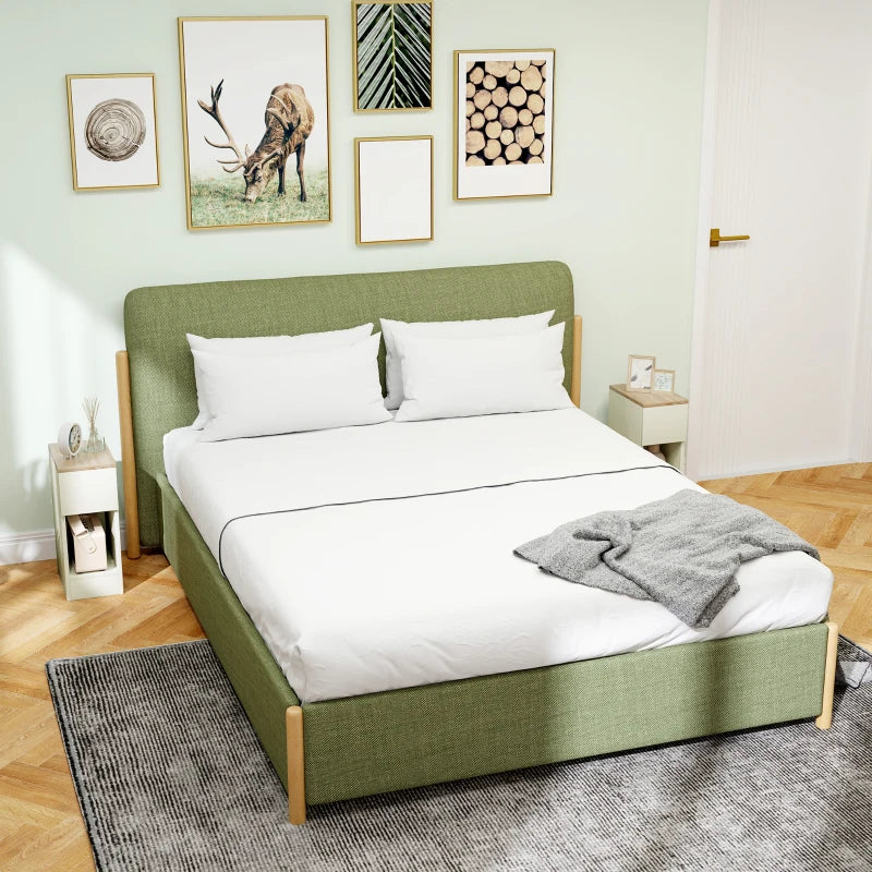 HOMCOM Set of Two Modern Storage Bedside Tables - White