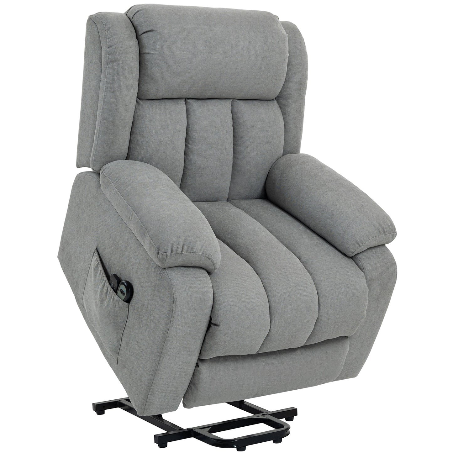 HOMCOM Eight-Point Massage Electric Lift Chair - Light Grey