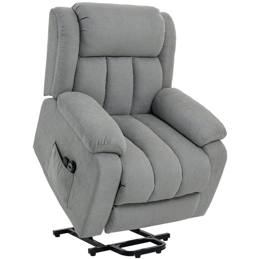 HOMCOM Eight-Point Massage Electric Lift Chair - Light Grey