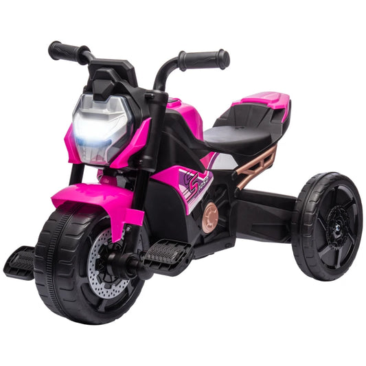 AIYAPLAY Motorcycle Design, 3 in 1 Toddler Trike, Sliding Car, Balance Bike with Headlight, Music, Horn, Pink