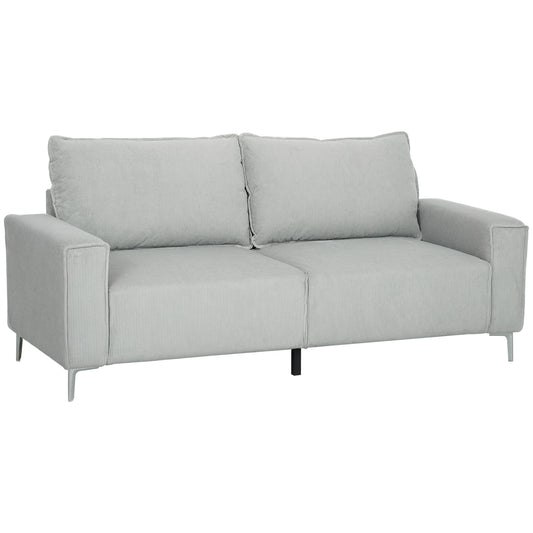 HOMCOM Three-Seater Corduroy - Light Grey