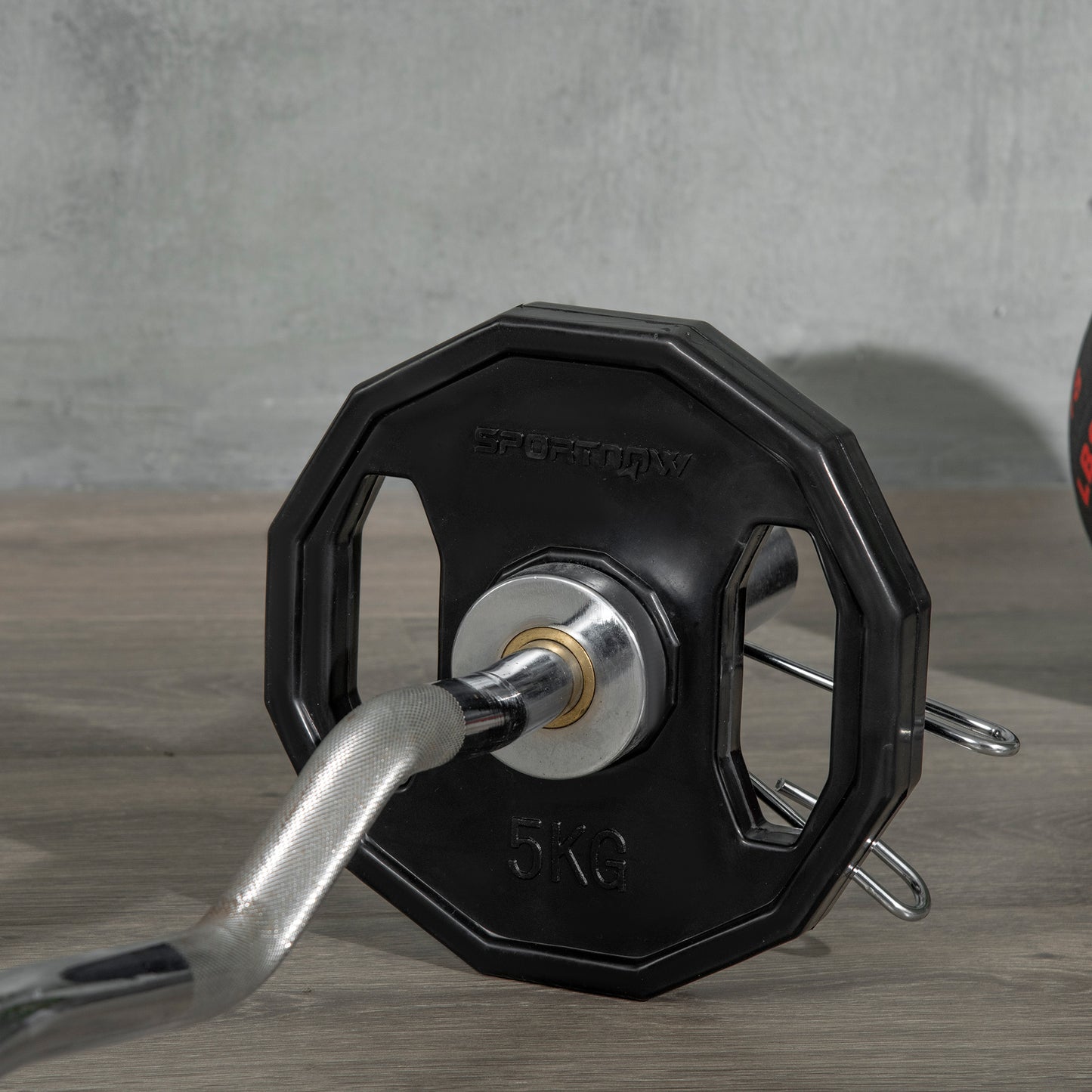 SPORTNOW Olympic Weight Plates Set, Metal/Rubber Bumper Discs with 2"/5cm Holes for Home Gym, 2 x 5kg, Black