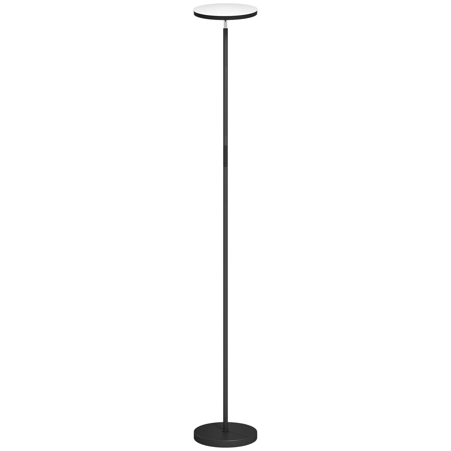 HOMCOM RGB Uplighter Floor Lamp, Tall Dimmable with Remote & Touch Control, 350° Rotatable Head, 2700K-6000K Temperatures, Black