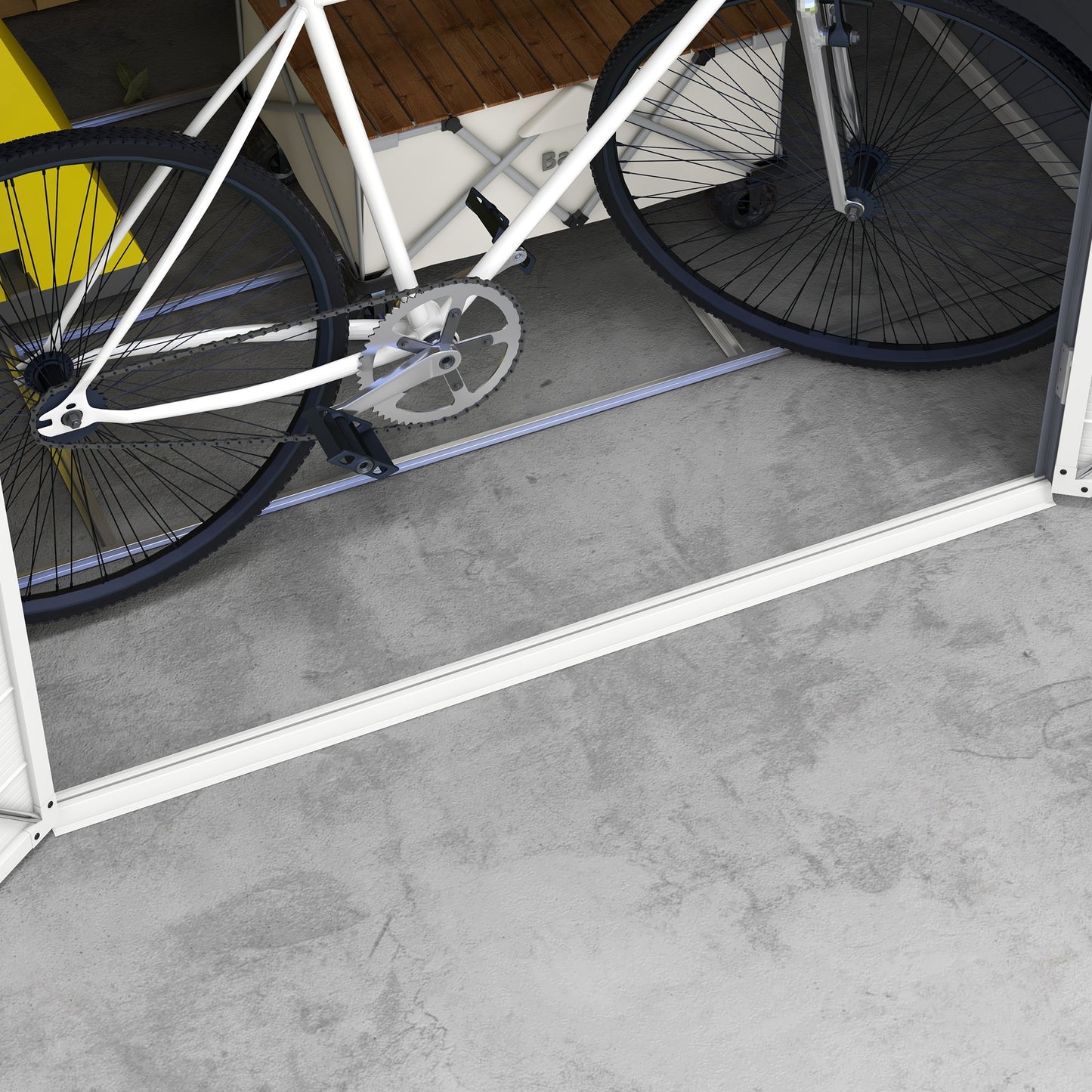 Outsunny 8 x 6ft Plastic Garden Storage Shed with Foundation Kit, Polypropylene Outdoor Storage Tool House with Ventilation Slots and Lockable Door, Grey