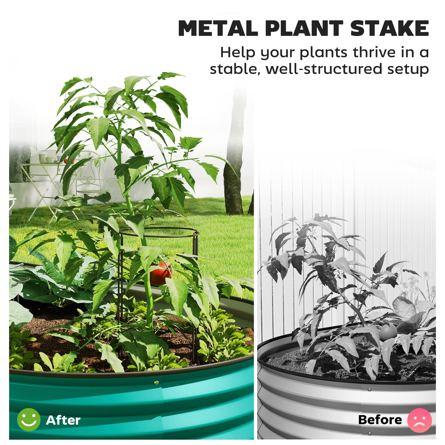 Outsunny Set of Two 150 x 60cm Steel Planters - Green