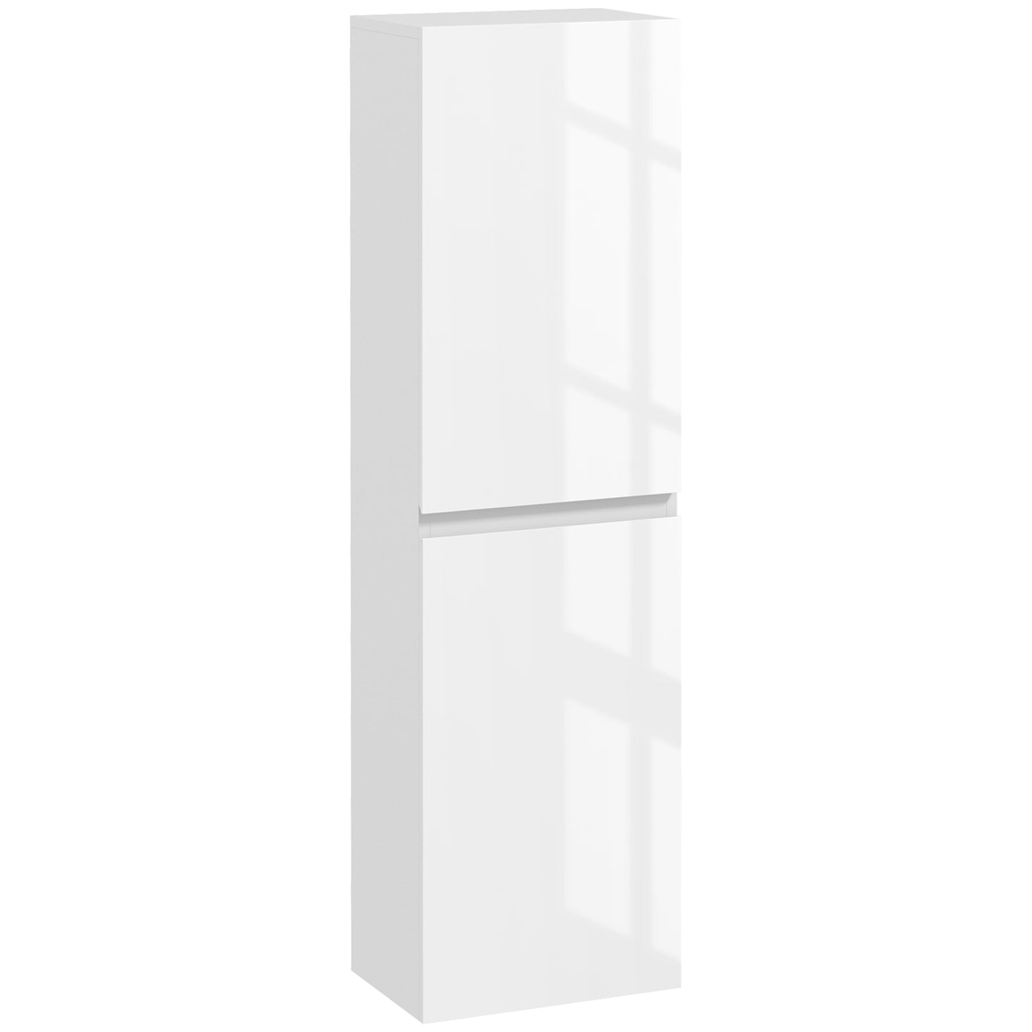 kleankin Bathroom Storage Unit, Tall Bathroom Cabinet with 2 Cupboards and Adjustable Shelves, White