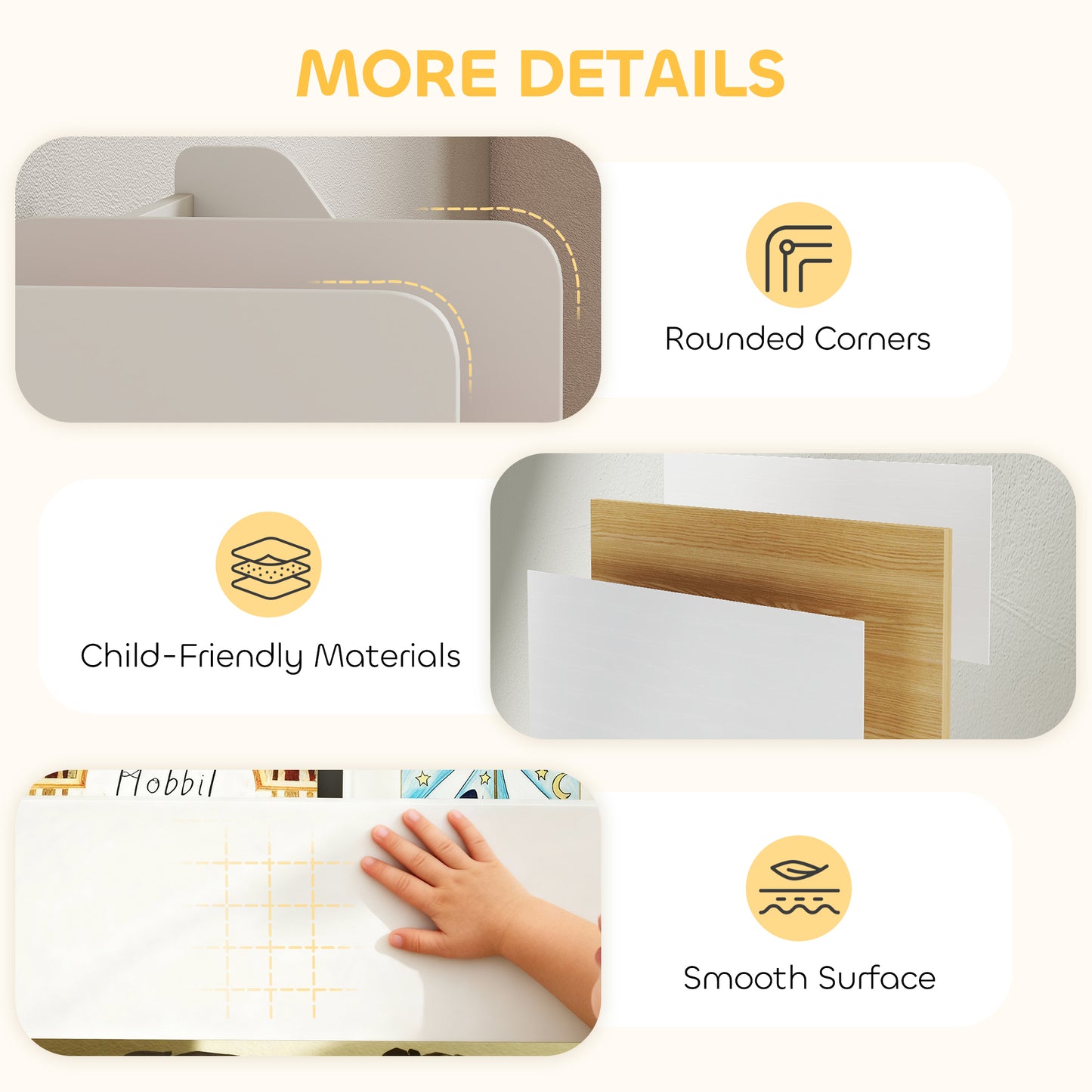 AIYAPLAY Toy Storage Unit, 3-Tier Toy Organiser Shelf with 6 Removable Storage Bins for Bedroom, Nursery, Multicolour