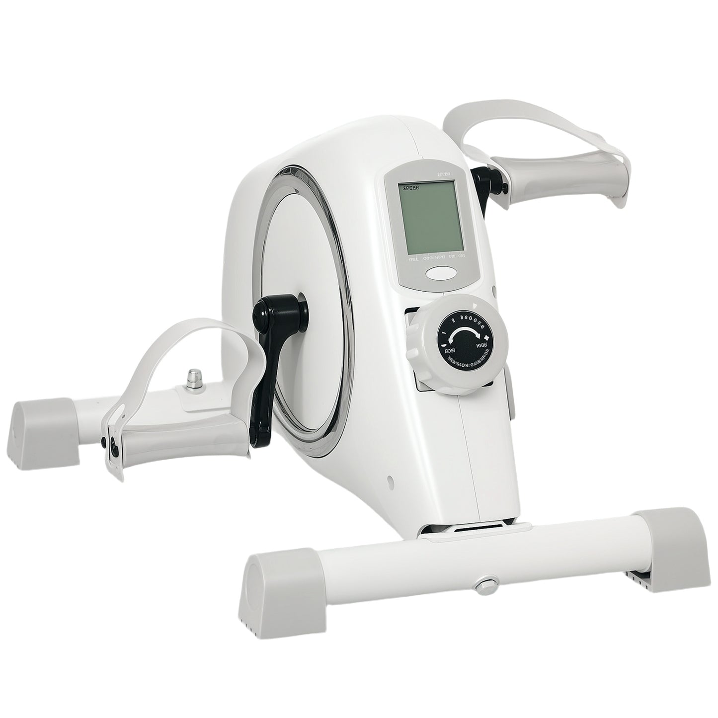 SPORTNOW Mini Exercise Bike with 8-Level Magnetic Resistance & LCD, Portable Under Desk Arm & Leg Workout, White