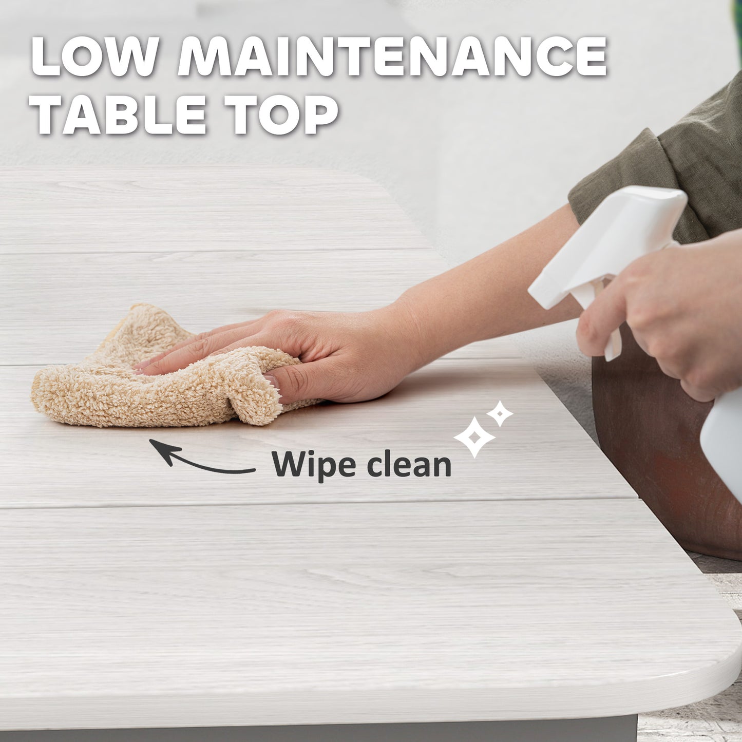 Outsunny Garden Table, Outdoor Dining for 6, Rust-Resistant Metal Frame, WPC Top, 160x90x74 cm, for Balcony/Terrace, Light Grey