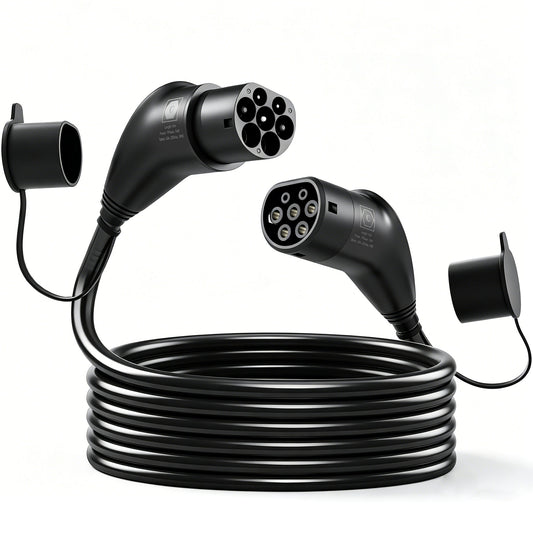 HOMCOM Type 2 EV Charging Cable, 7kW, 32A, Mode 3, 1-Phase, 10m Type 2 to Type 2 EV Extension Cable for EVs, PHEVs