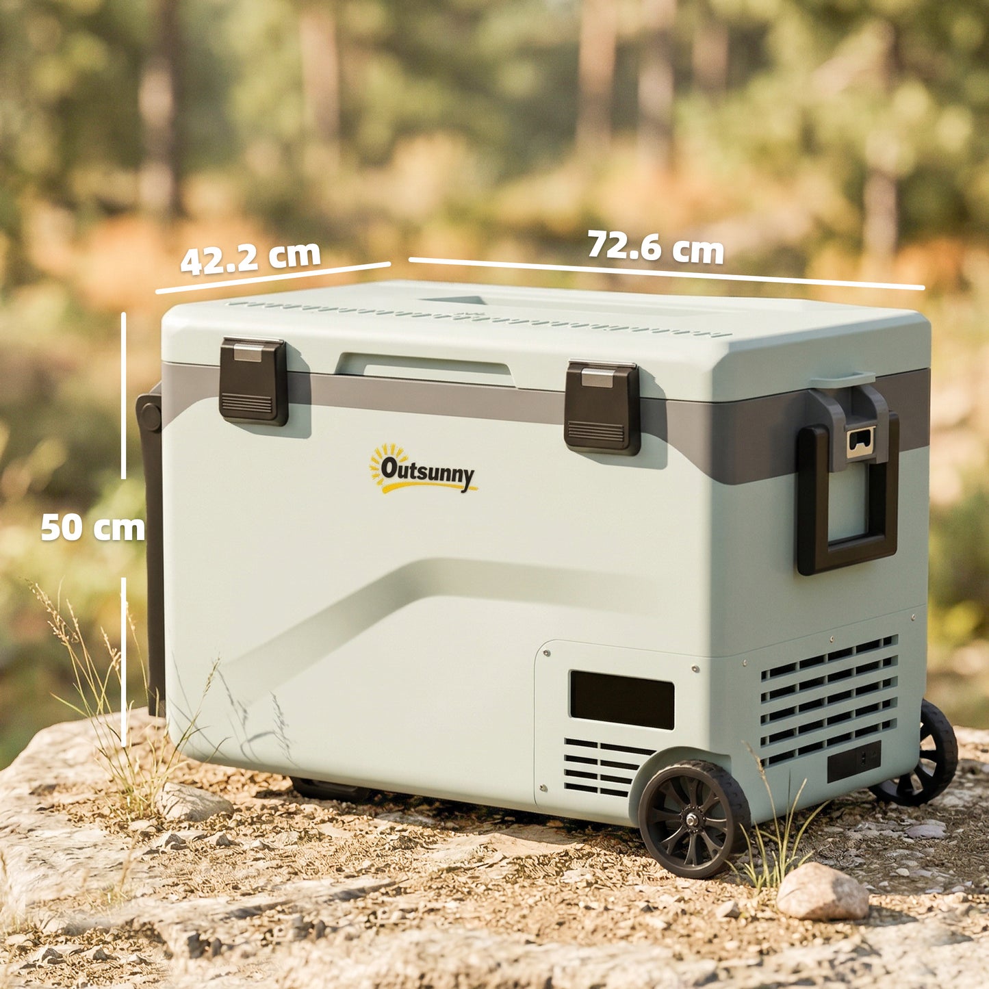 Outsunny 42.5L Compressor Car Fridge Freezer, Camping Refrigerator with App Control
