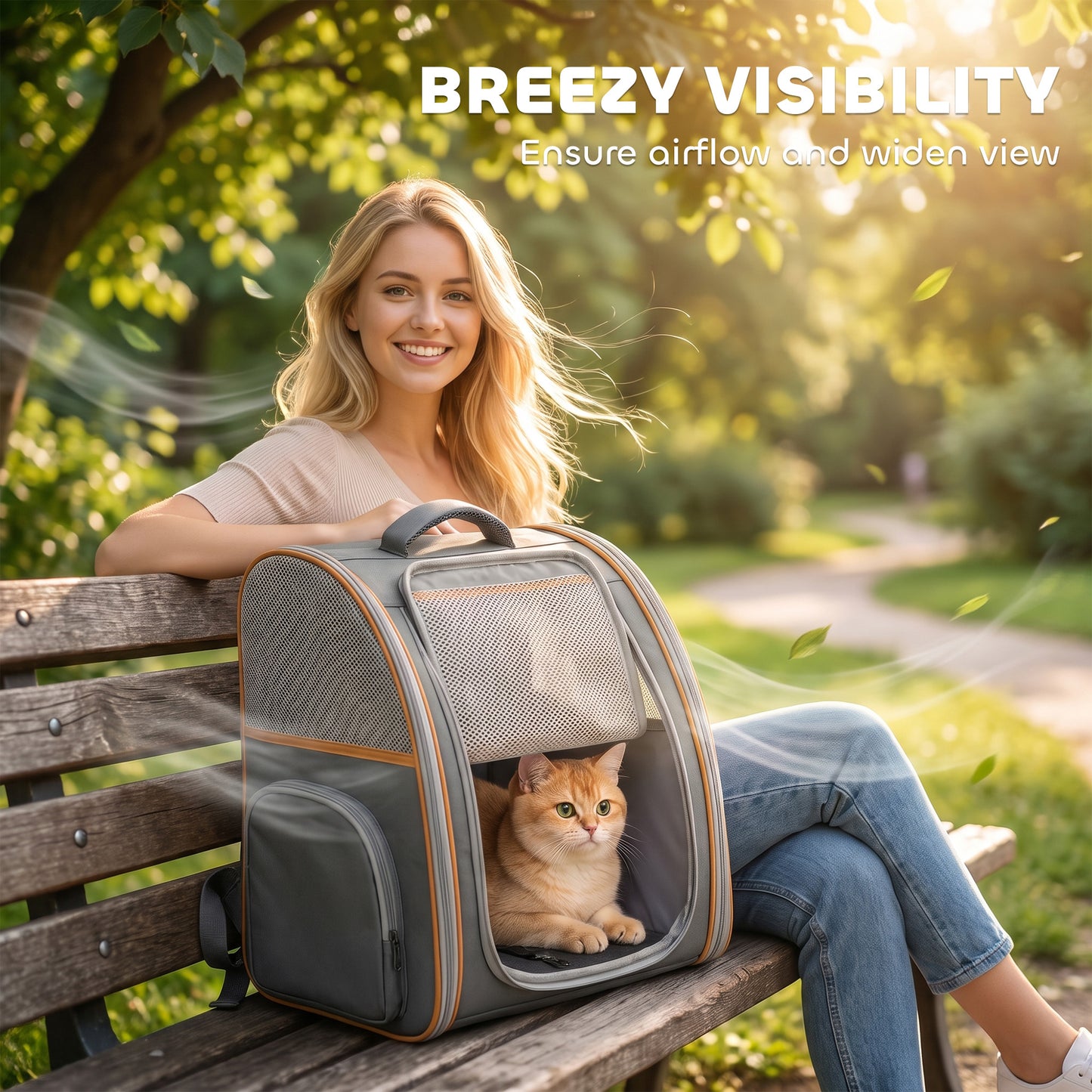 PawHut Pet Backpack Carrier, Foldable Pet Carrier Backpack for Mini Dogs Cats Up to 5 kg, with Mesh Window, Grey