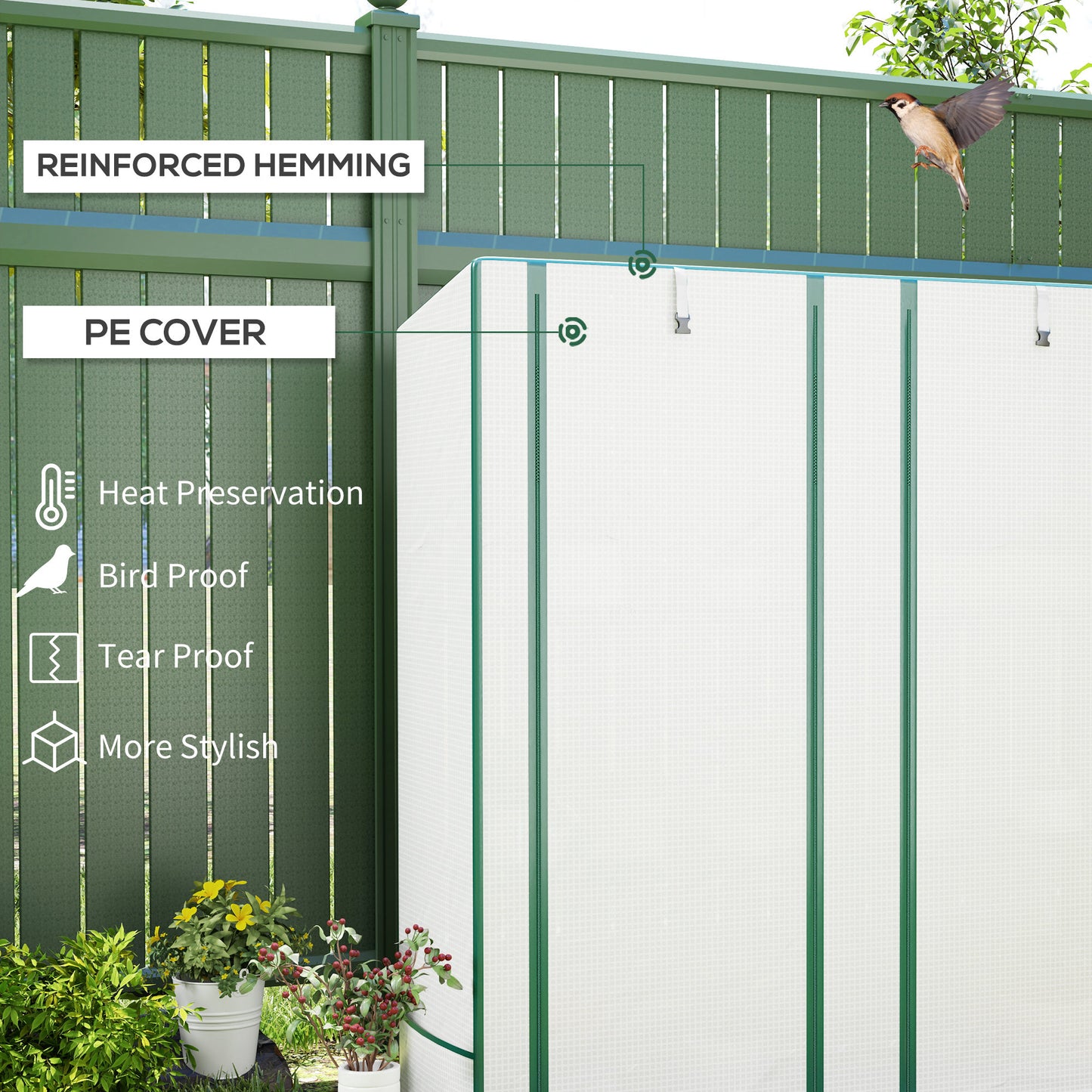 Outsunny Three-Tier Mini Greenhouse - Green Border