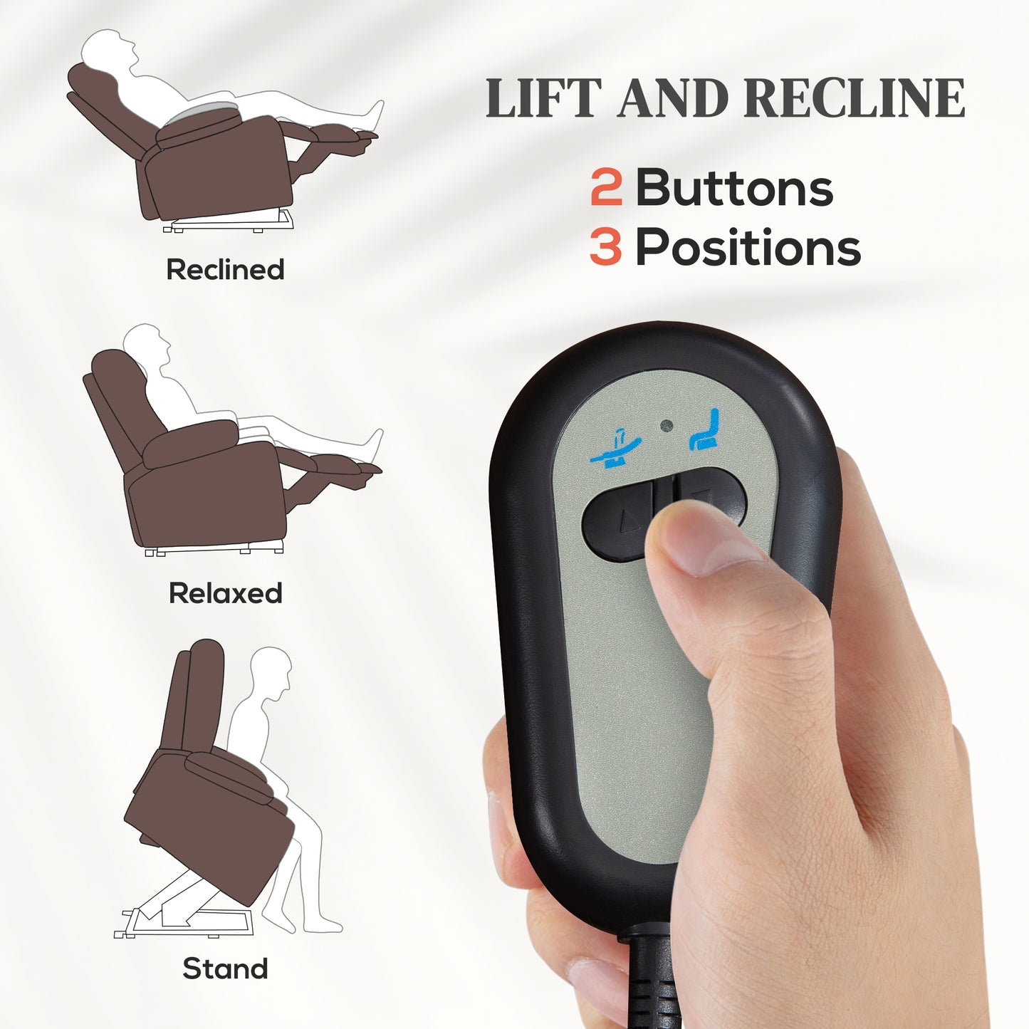 HOMCOM Faux Leather 70° Electric Riser Recliner Chair - Dark Brown