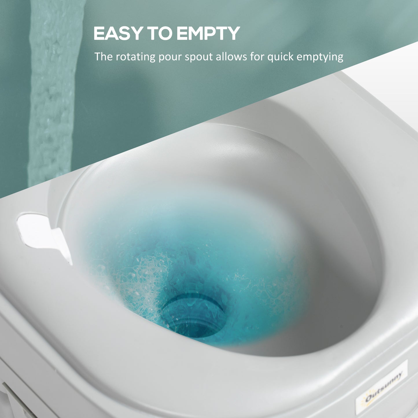 Outsunny Portable Toilet for Adults, 22L Camping Toilet with Seat, Lid, Anti-Leak Pump, Detachable Tanks for Travel, Camping, RV, Grey