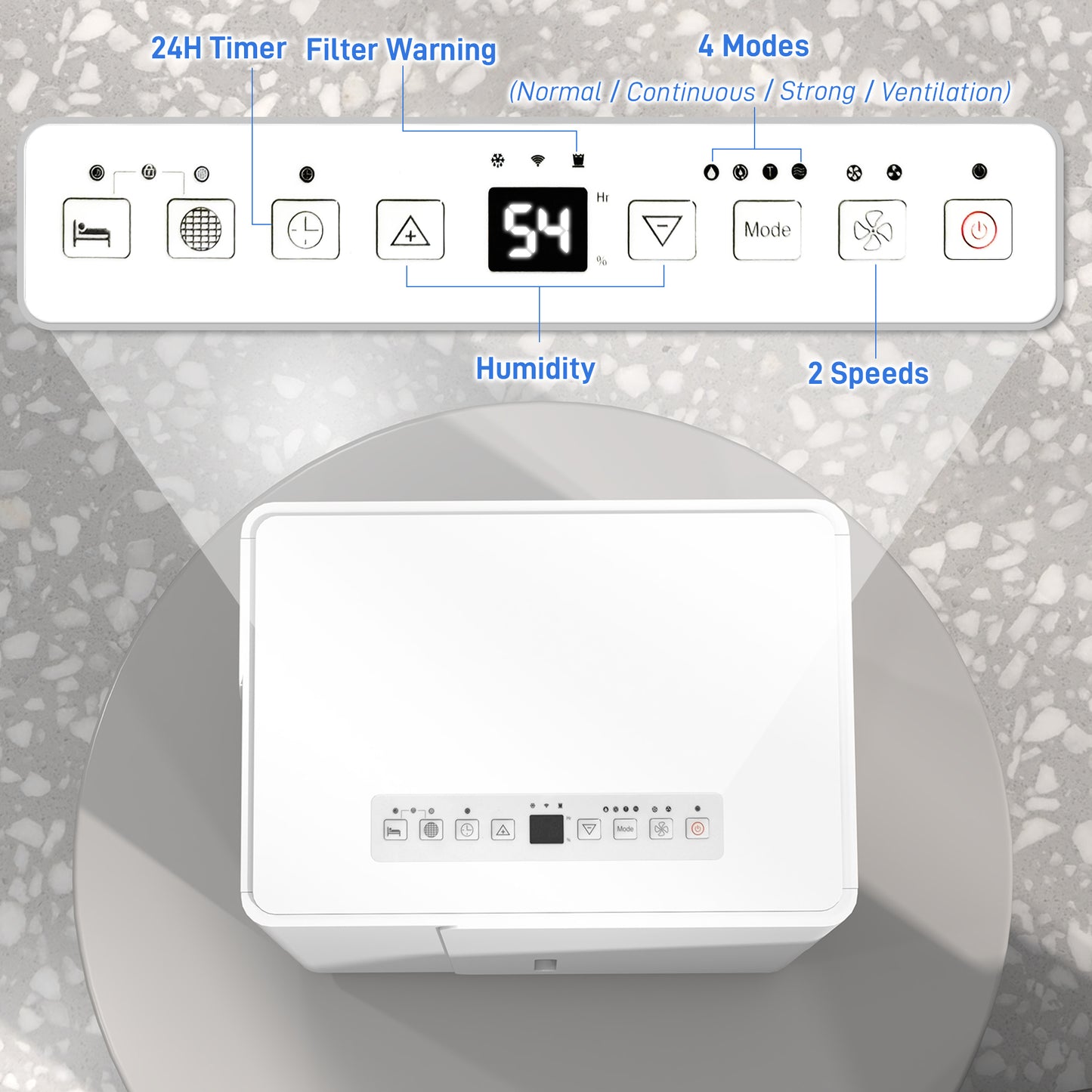 HOMCOM 30L Clothes Dryer Dehumidifier - White