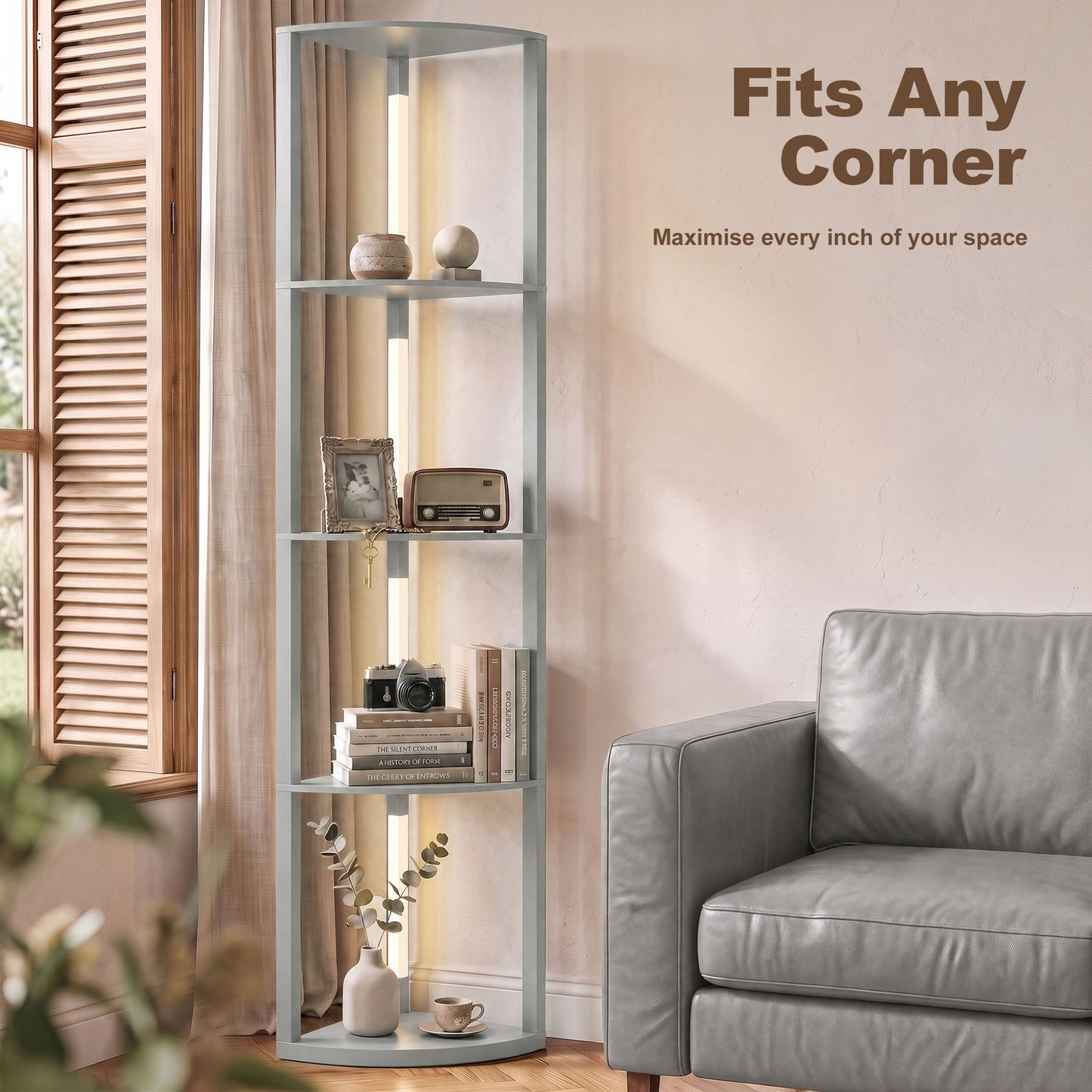 HOMCOM 4-Tier Corner Floor Lamp