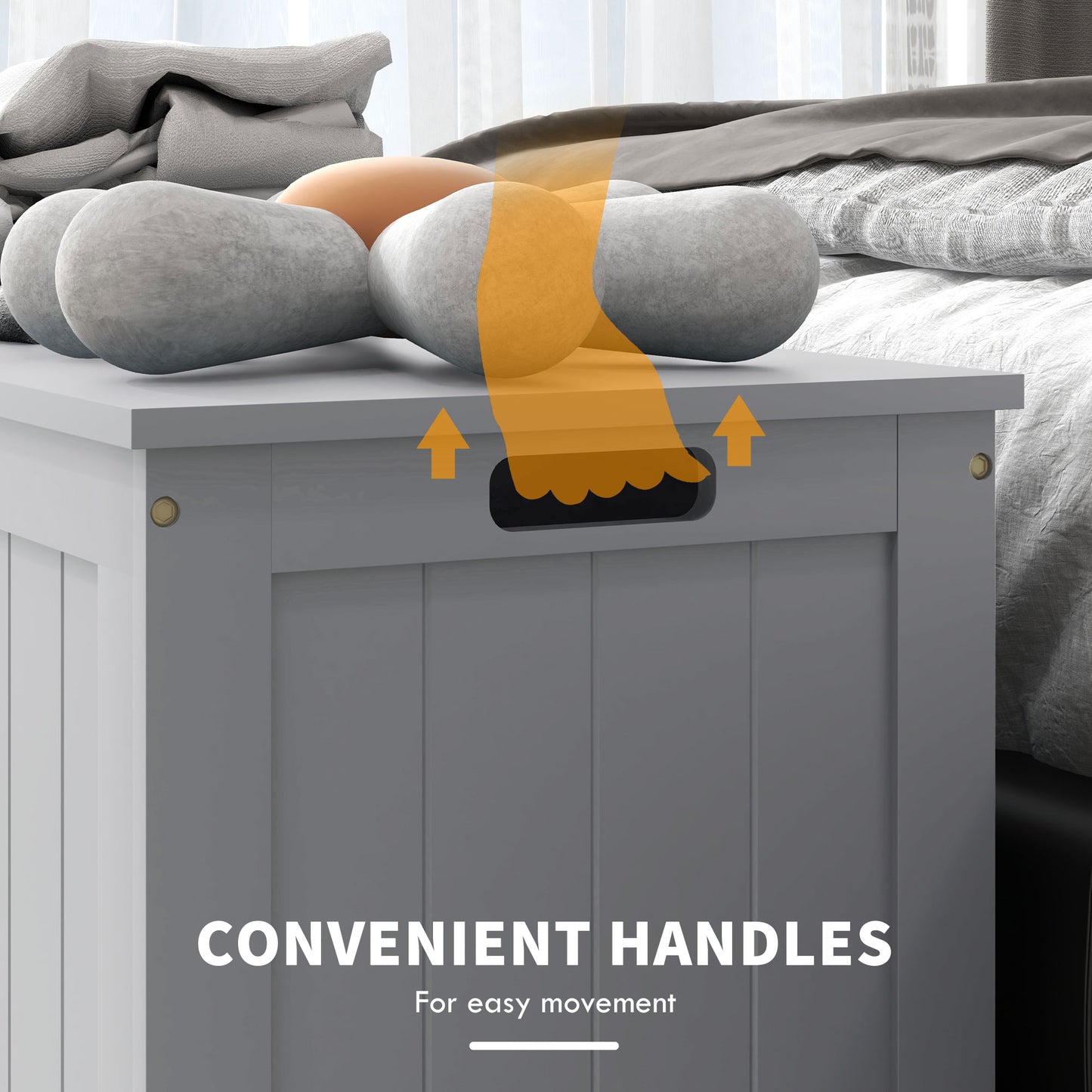 HOMCOM Modern Storage Chest Trunk - Grey