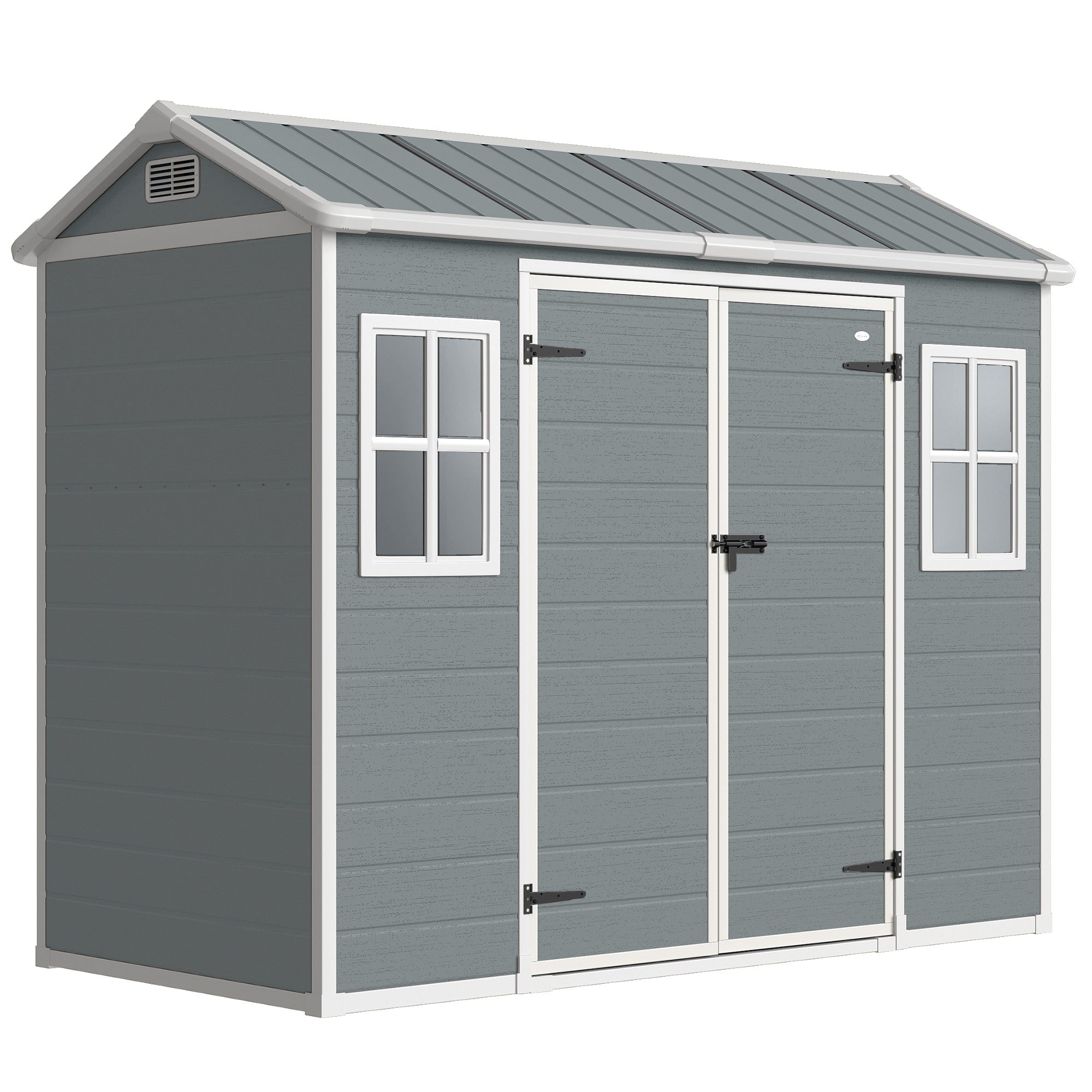 Outsunny 8 x 4 ft Resin Garden Shed, Wood-Effect Outdoor Storage Shed