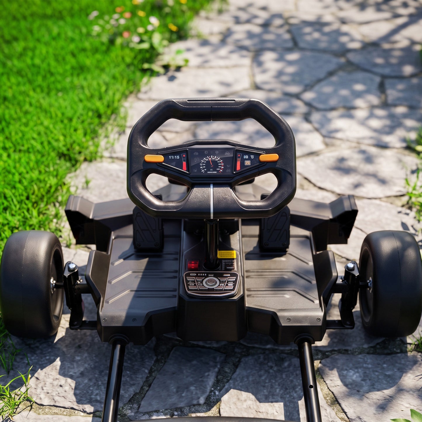 AIYAPLAY 24V Electric Go Kart for Kids 6-12 Years with Drift Mode, Adjustable Seat, 3 Speed, Slow Start, Black