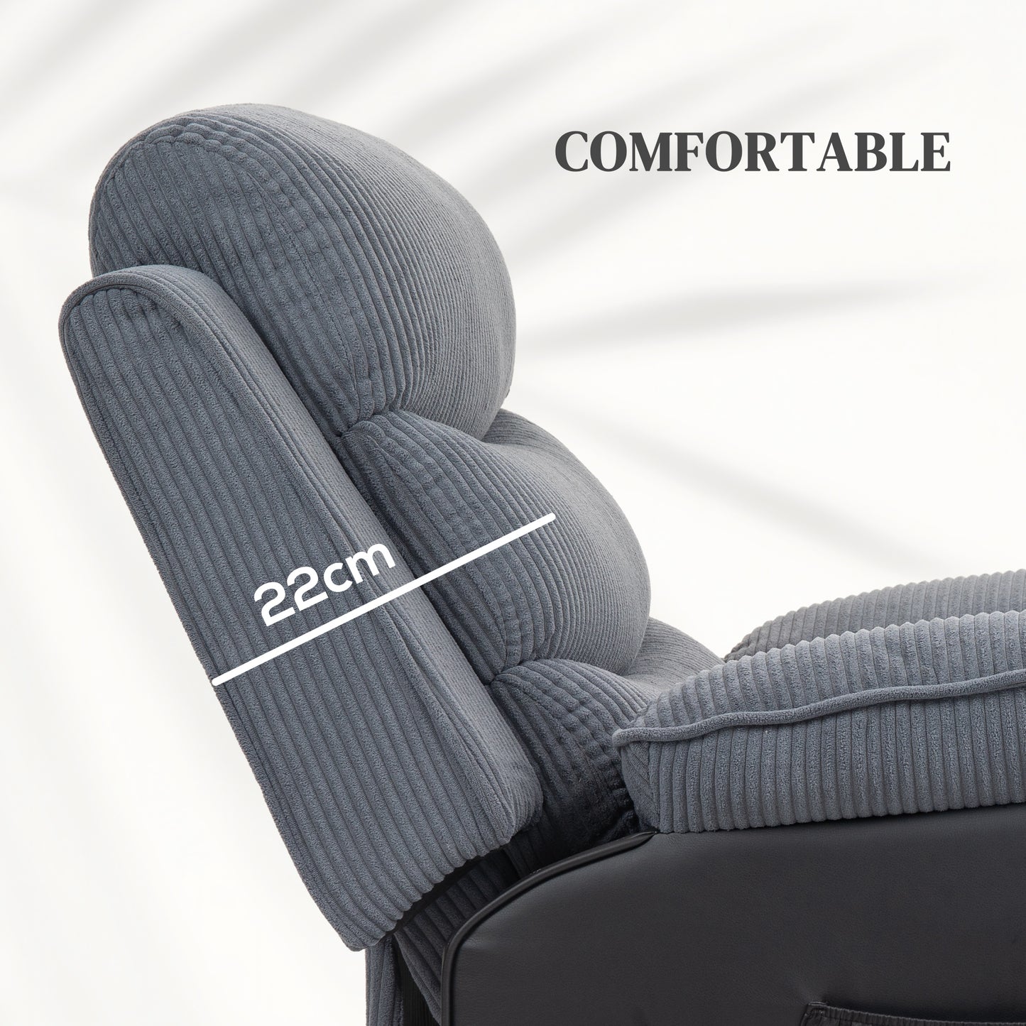 HOMCOM Power Lift Recliner Chair, Patchwork Oversized Electric Armchair, Dark Grey