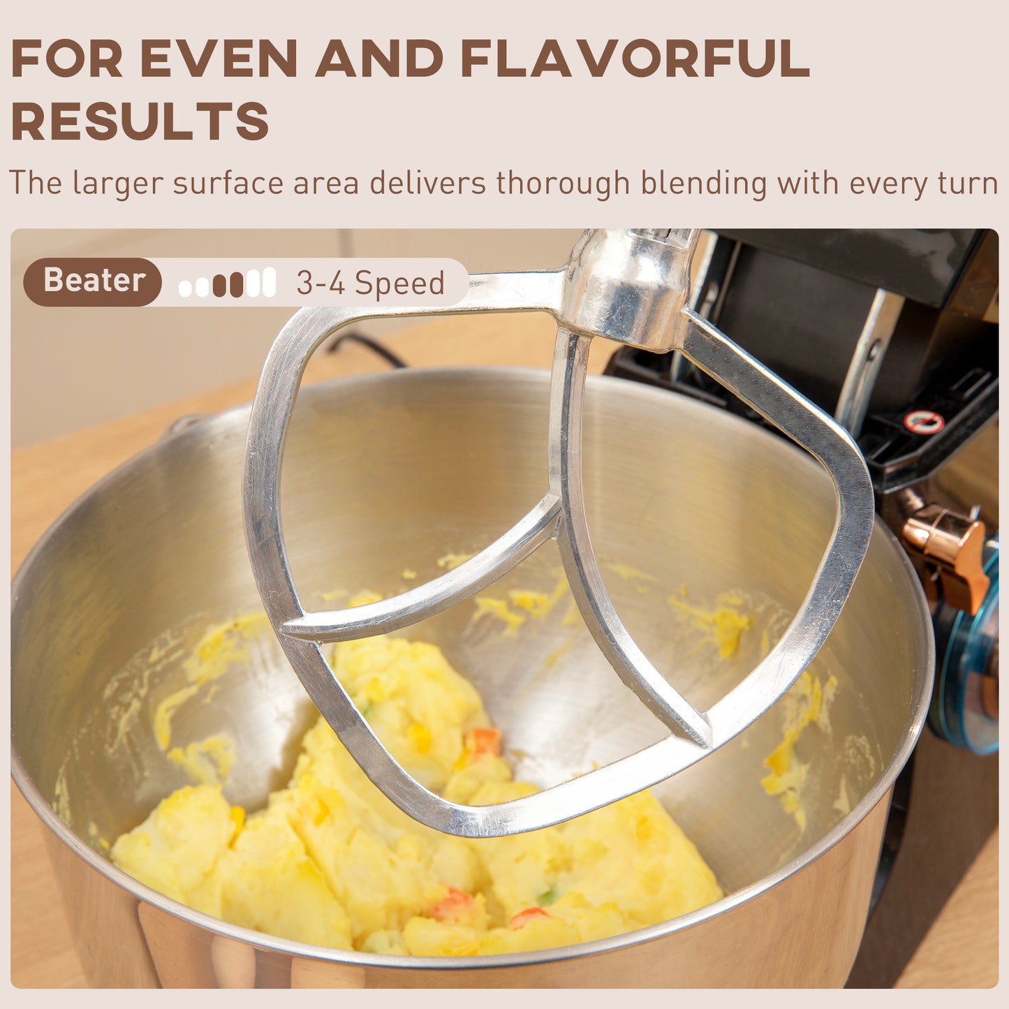 HOMCOM Stand Mixer, 5L Food Mixer, 6 Speeds, 1400W Cake Kitchen Mixer with Dough Hook & Whisk, Black