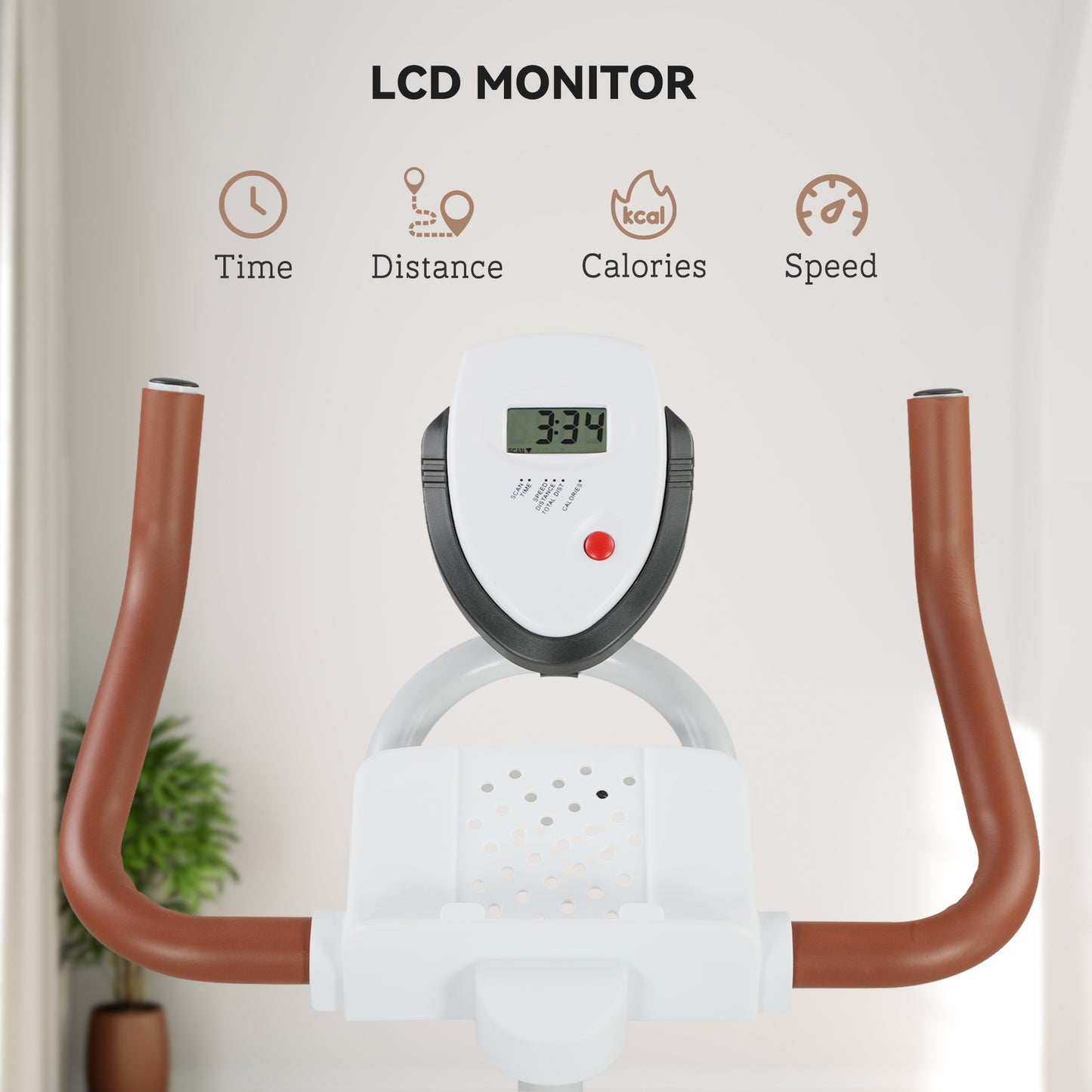 SPORTNOW Indoor Exercise Bike, Quiet Stationary Bike, Stylish Cycling Machine with Adjustable Seat and Resistance - White