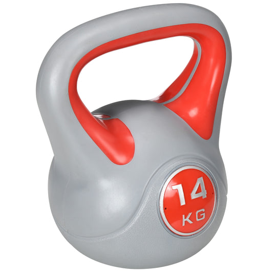 SPORTNOW Kettlebell, 14kg Kettle Bells with Handle for Home Gym Weight Lifting and Strength Training, Red and Grey