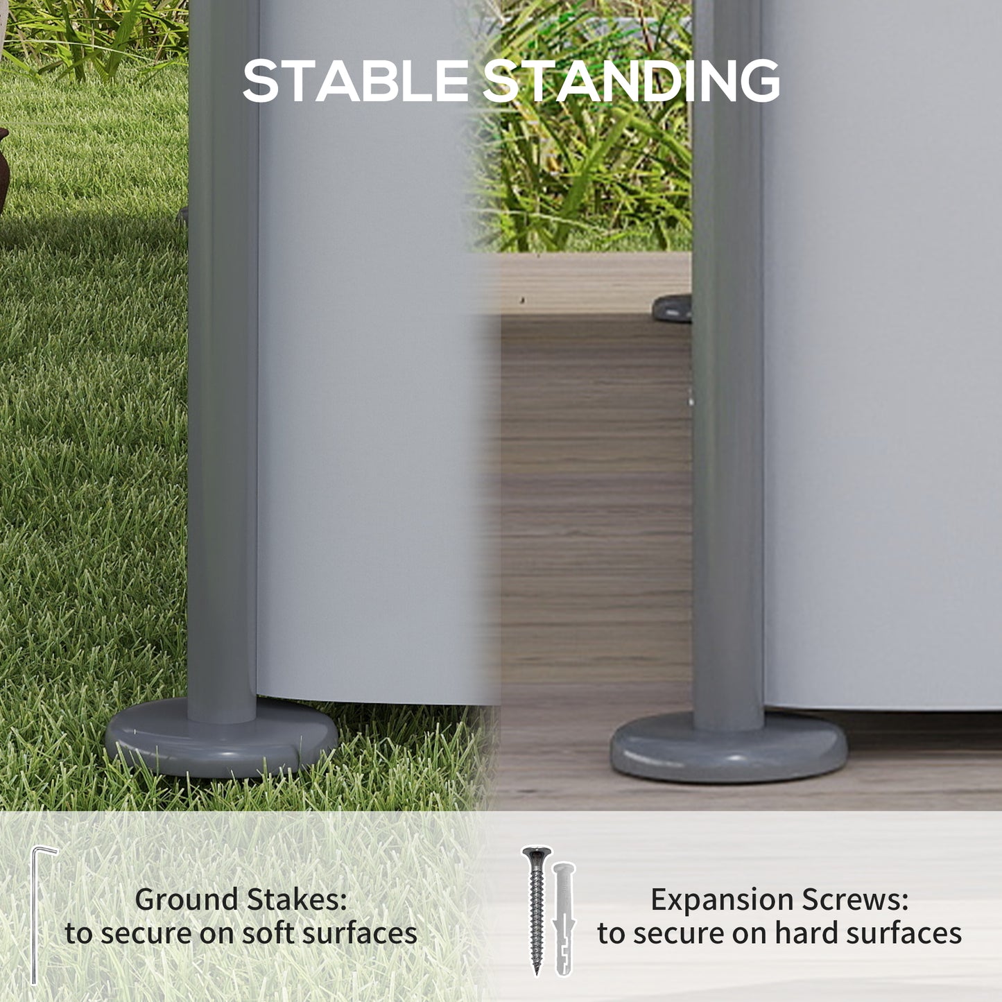 Outsunny 3 x 4m Garden Gazebo with Sides, Double Roof Metal Gazebo, Outdoor Gazebo Canopy Shelter for Patio, Deck, Dark Grey