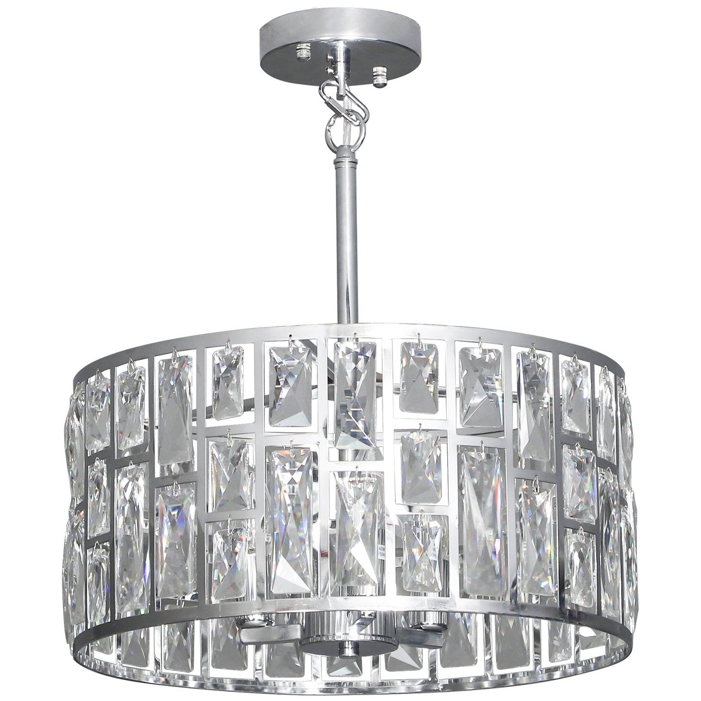 HOMCOM 72 Glass Crystallite Chandelier - Silver-Tone