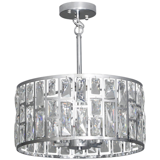 HOMCOM 72 Glass Crystallite Chandelier - Silver-Tone