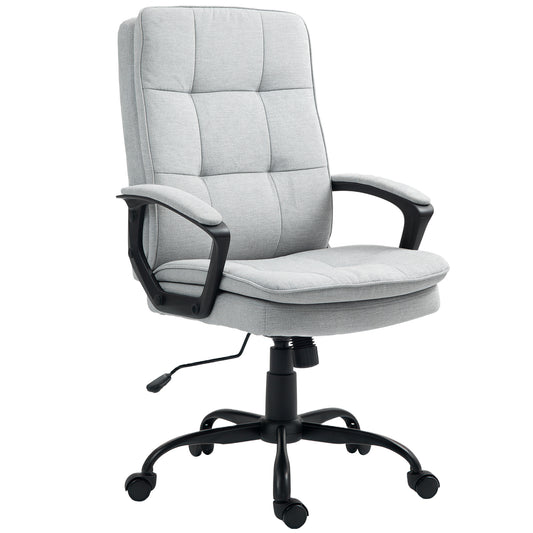 HOMCOM Dual-Layer Padding Fabric Office Chair - Grey