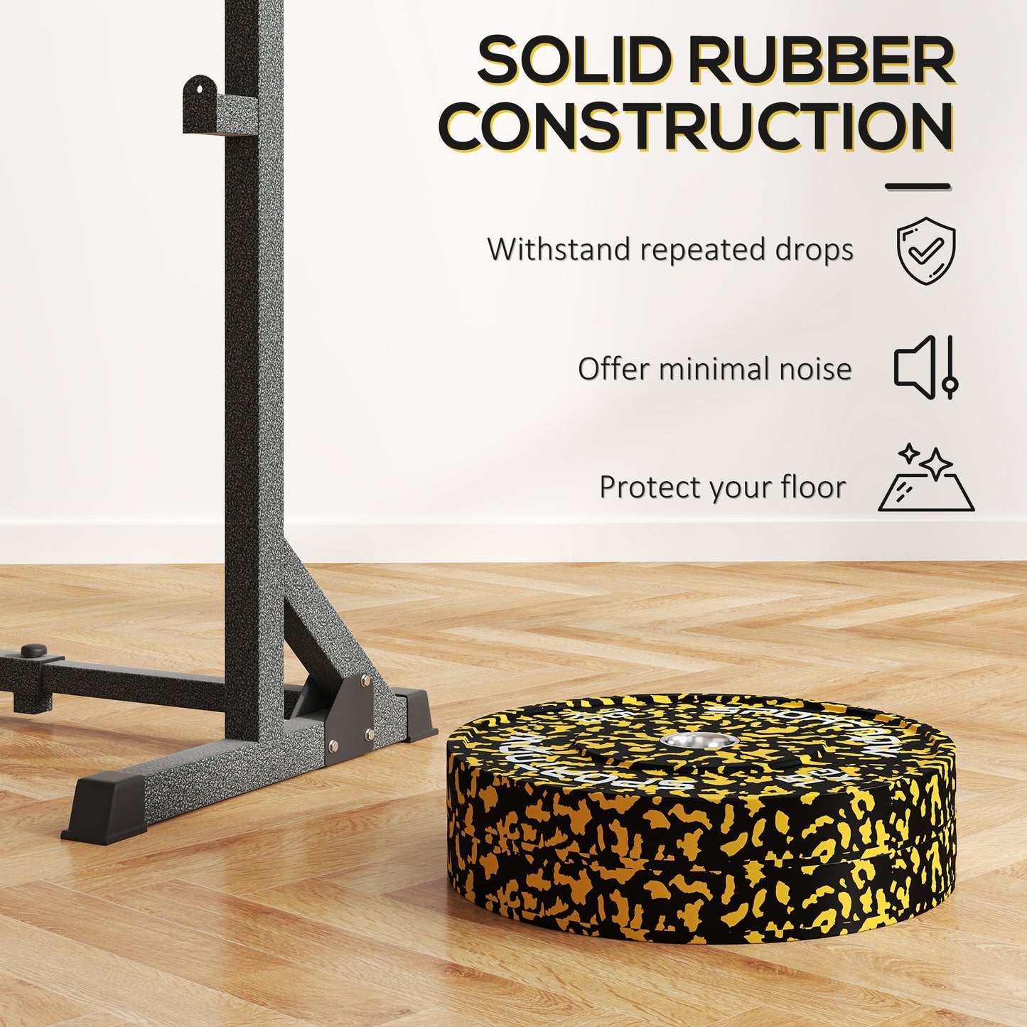 SPORTNOW Olympic Weight Plates Set, 15kg Rubber Discs, 2"/5cm Holes, Home Gym Use