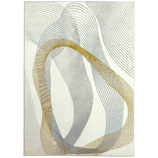 HOMCOM Modern Area Rug, Machine Washable, Allergy-Friendly, for Living Room, Bedroom, Dining Room, Home Office, 230x160 cm, Cream White