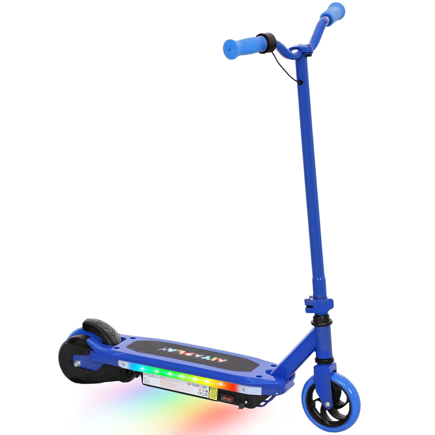 AIYAPLAY Electric Scooter for Kids Ages 6-14, with Colourful Light and Electric Brake, Kids Electric Scooter E Scooter, Up to 10 KM/H & 8 KM, Blue