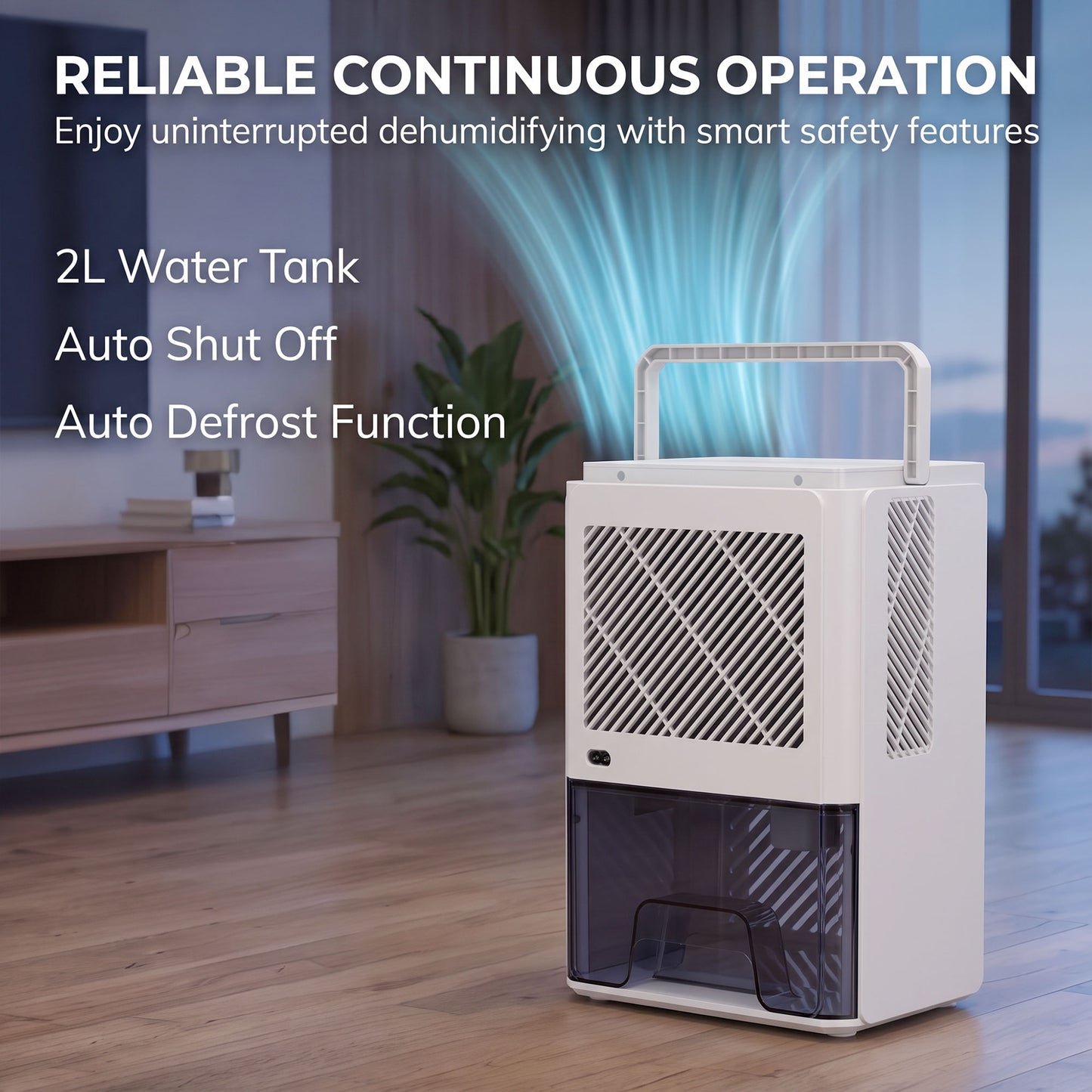 HOMCOM 400mL/Day Small Dehumidifier, RGB Mood Lights, 24H Timer, LED Display, Dehumidifier for Home Damp, White
