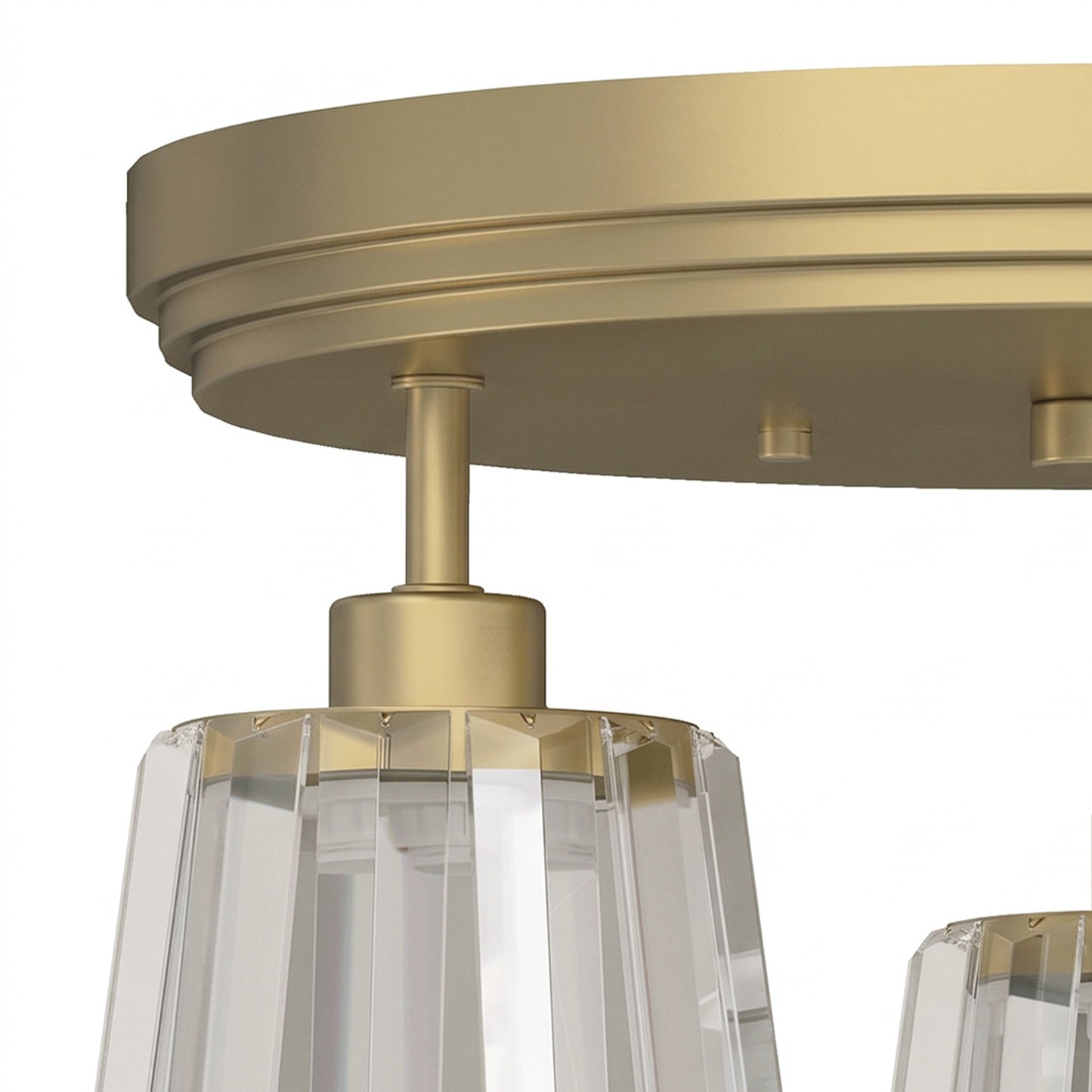 HOMCOM 3-Light Crystal Glass Ceiling Light, Triple Head with Dual Mounting, Modern Ceiling Lamp for Living Room, Gold Tone