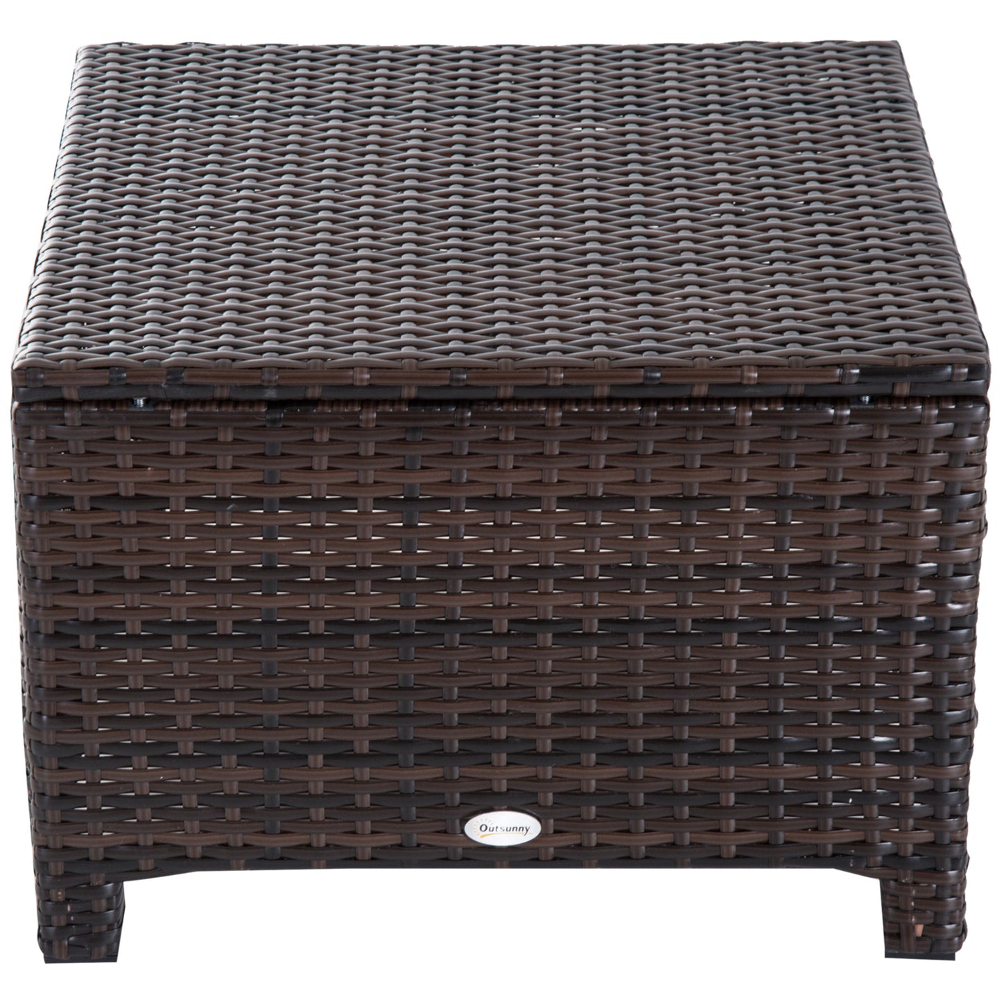 Outsunny Rattan Ottoman, 50Wx50Dx35H cm-Brown