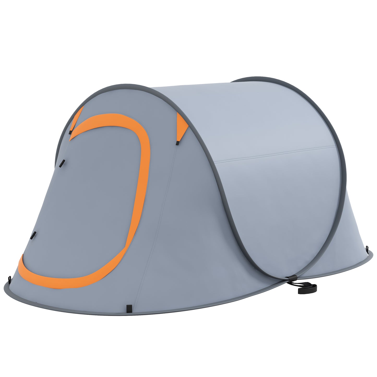 Outsunny 2 Man Pop up Camping Tent 2000mm Waterproof with Carry Bag for Fishing Hiking Backpacking Grey and Orange