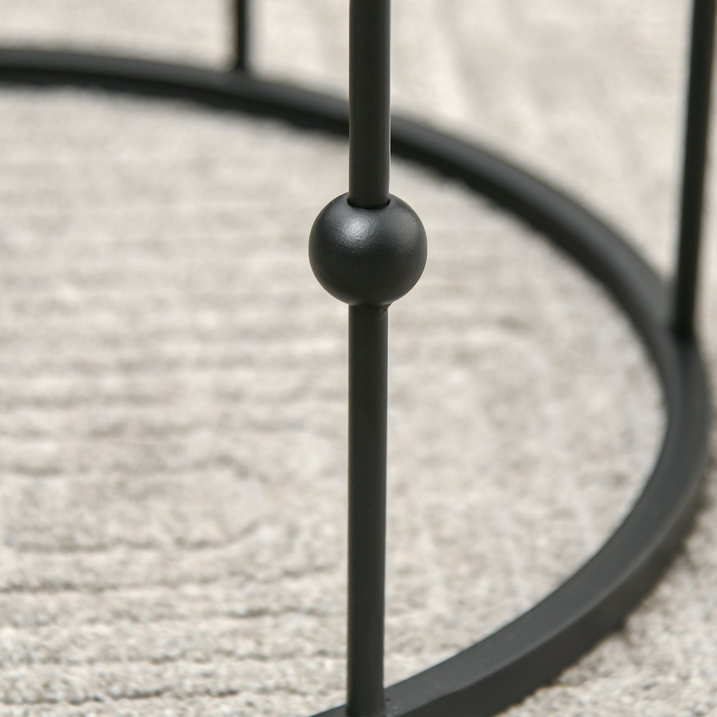 HOMCOM Nesting Round Coffee Table Set of 2 - Black