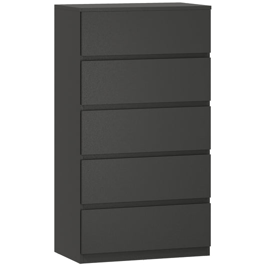 HOMCOM Chest of Drawers, 5-Drawer, Modern Dresser, Storage Drawer Unit for Bedroom