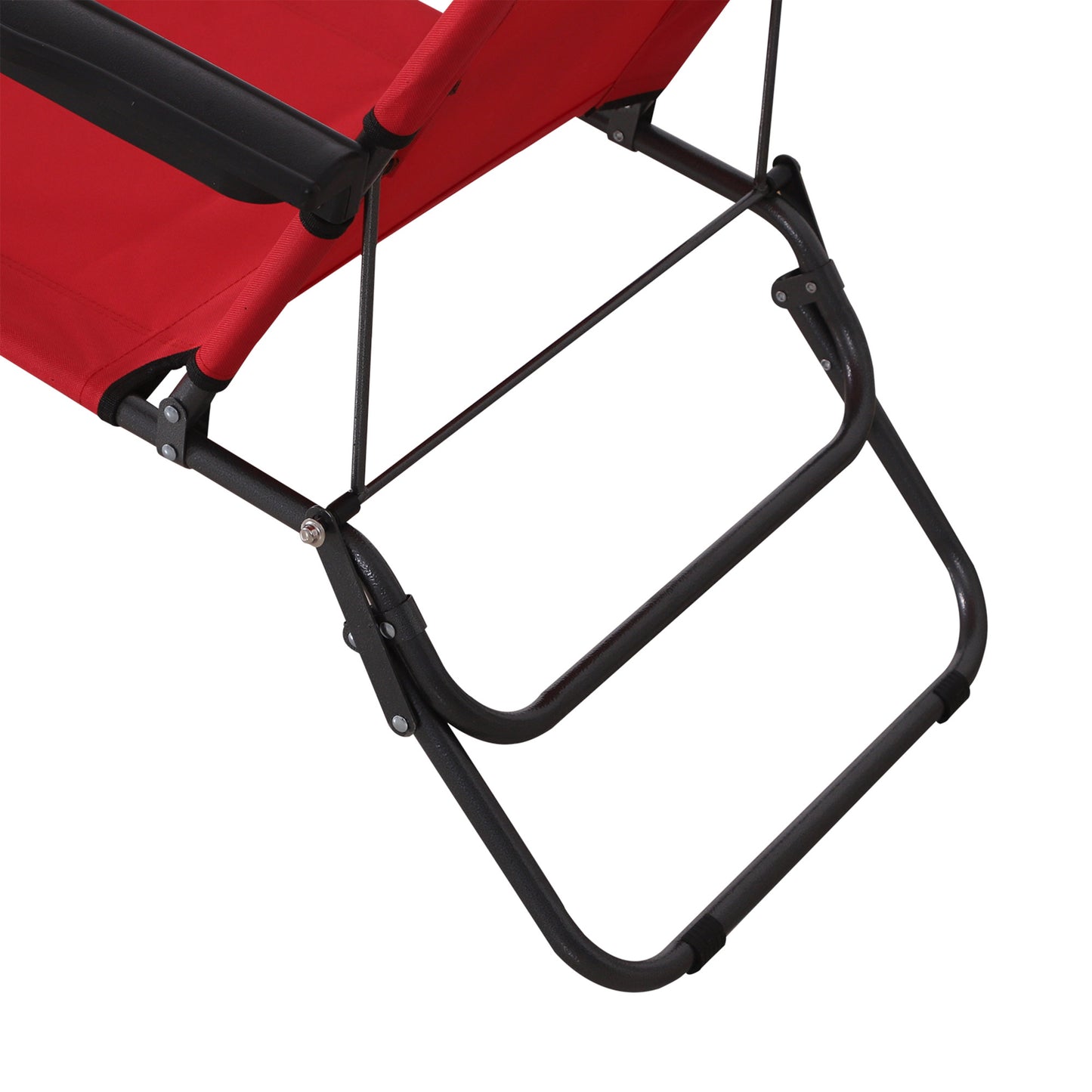 Outsunny 2 in 1 Folding Sun Lounger Reclining Garden Chair Set of 2, Adjustable Backrest, Zero Gravity with Head Pillow, Armrests, Red