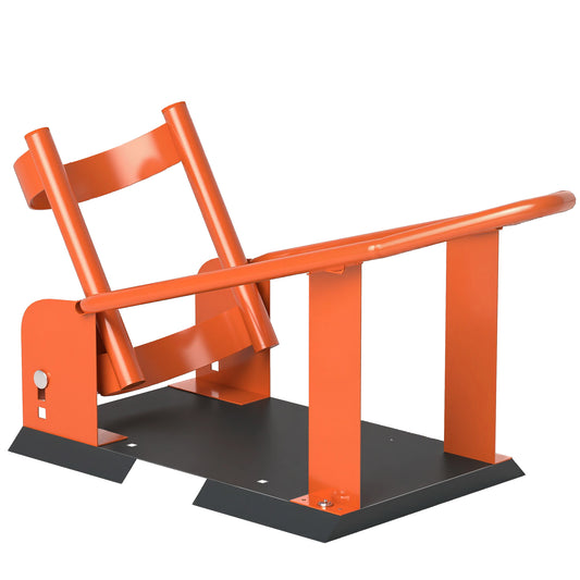 HOMCOM Motorcycle Wheel Chock, 816.5 kg Capacity, Heavy Duty Steel, 3 Height Adjustable Holes, Fits 381-533.4 mm Wheels, Orange