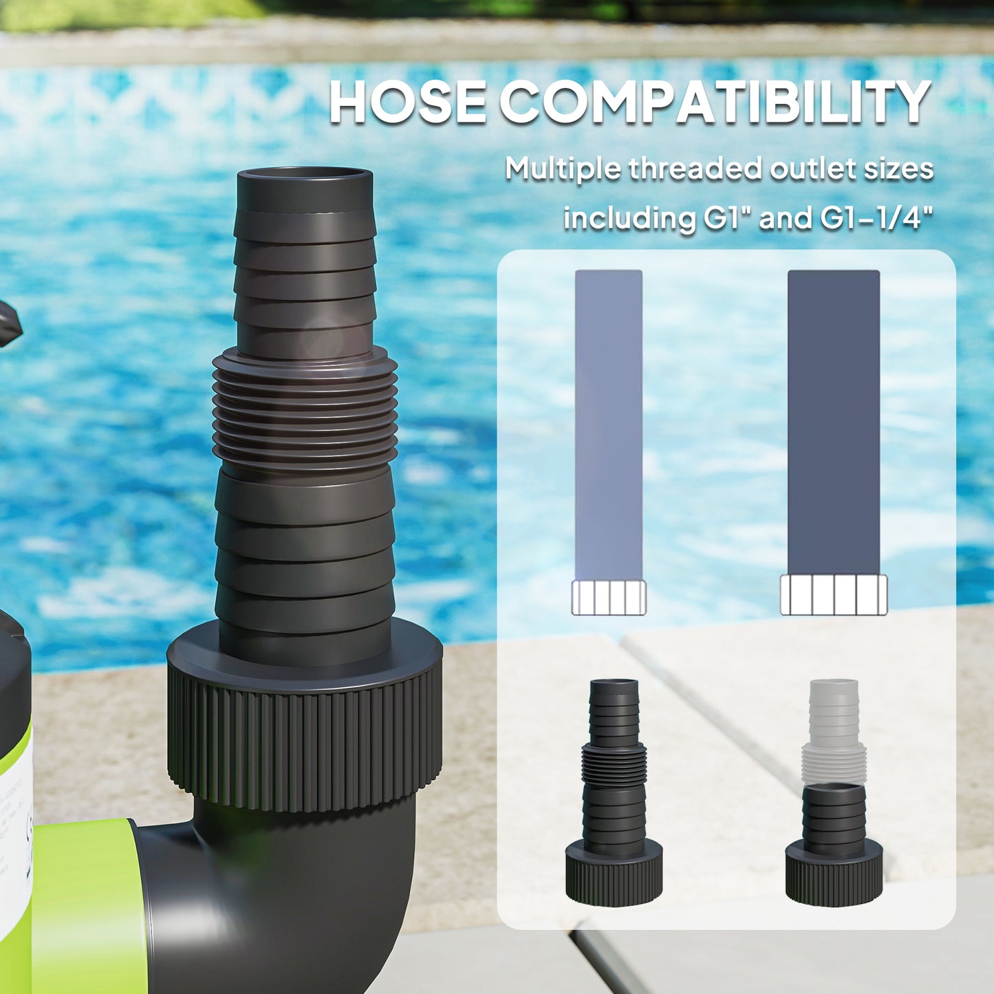 Outsunny 400W Submersible Water Pump, 9000L/H Electric Sump Pump with Float Switch for Garden Pond, Hot Tub, Ditches, Portable and Lightweight