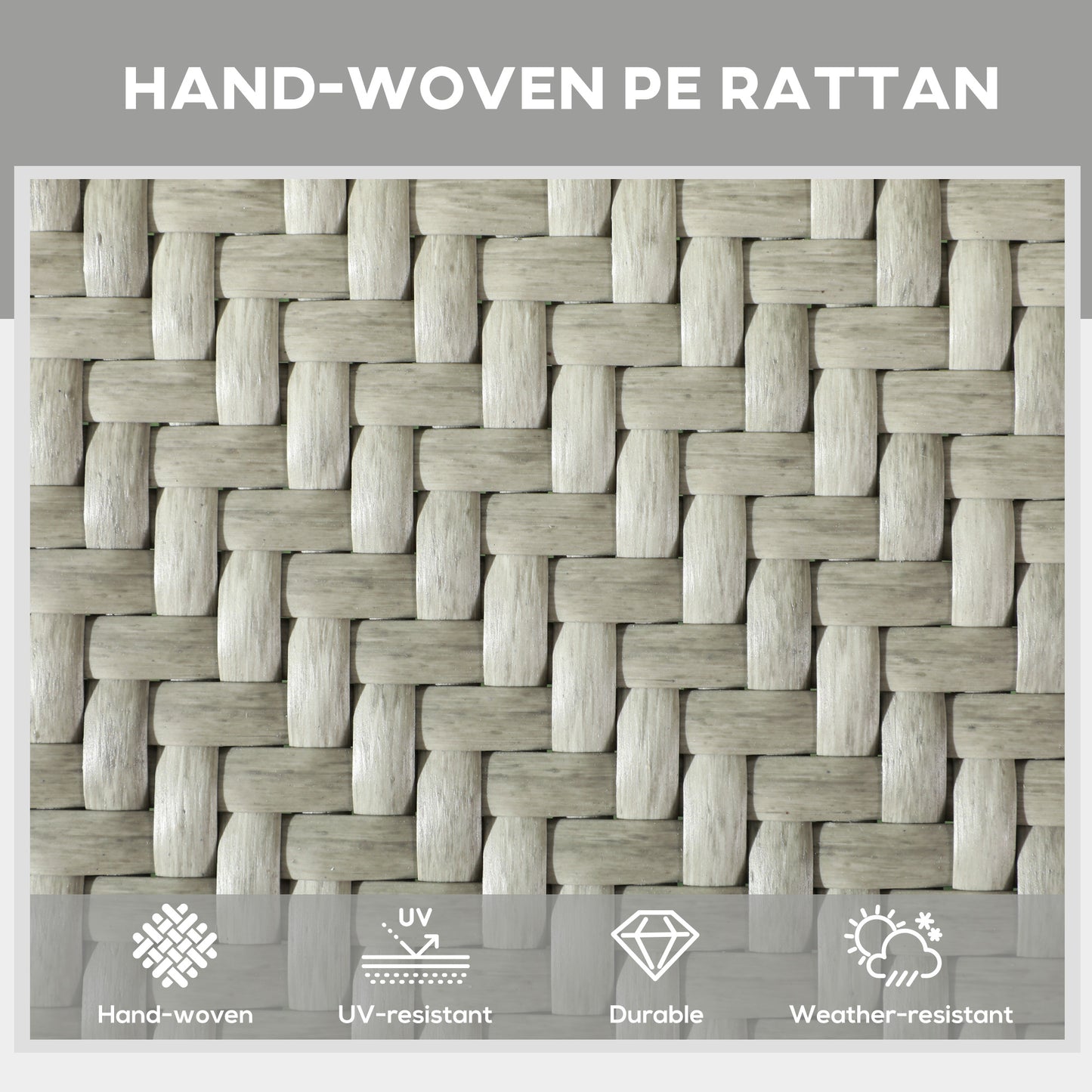 Outsunny Foldable PE Rattan Sun Lounger Set of 2, Patio Wicker Recliners w/ 5-Level Adjustable Backrest, for Poolside, Garden, Mixed Grey