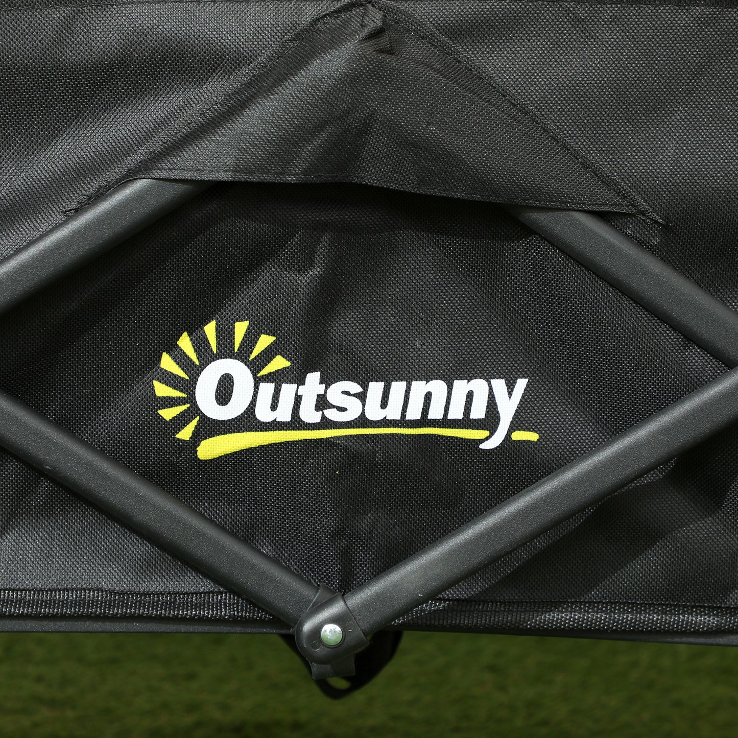 Outsunny 62L Festival Trolley, Folding Wagon with Adjustable Handle & Bag, 120kg Capacity, for Beach/Camping/Festival, Black