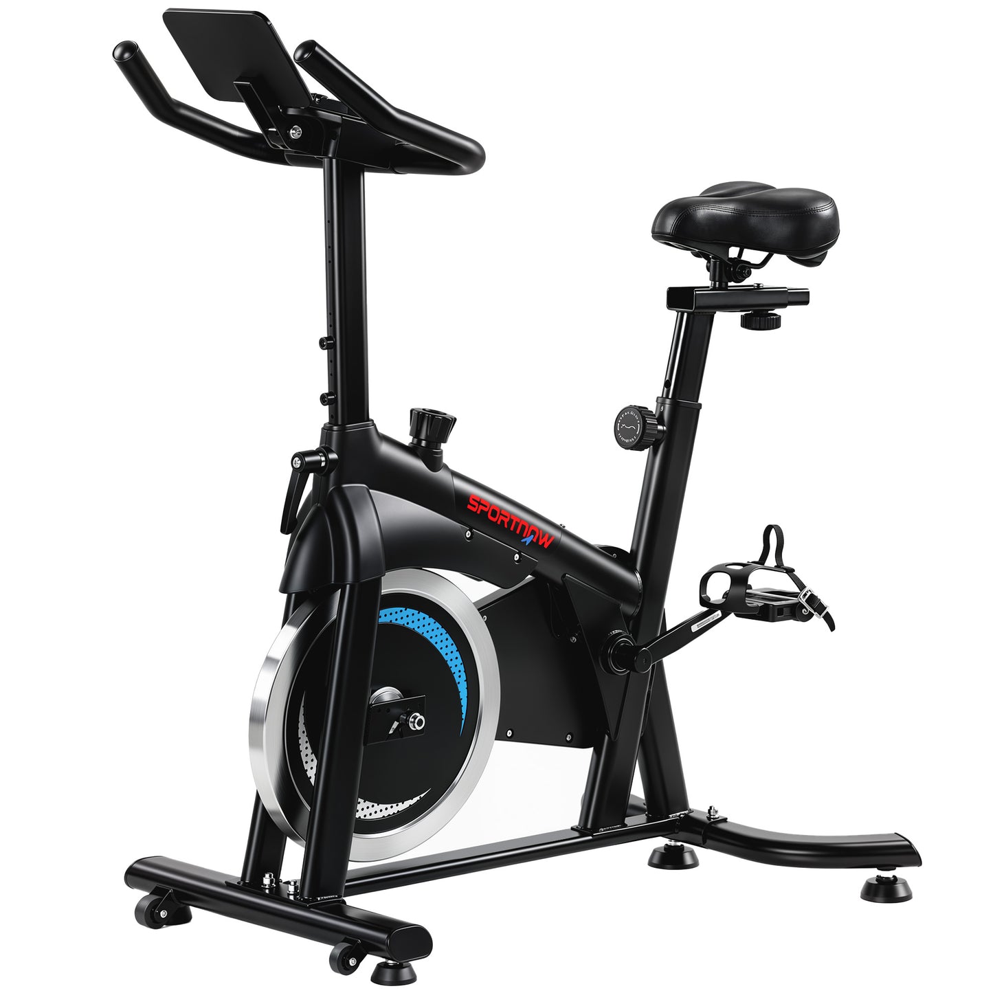 SPORTNOW Exercise Bike, Indoor Stationary Bike with Smart APP, 0-100% Magnetic Resistance, Adjustable Seat & Handlebars, Wheels