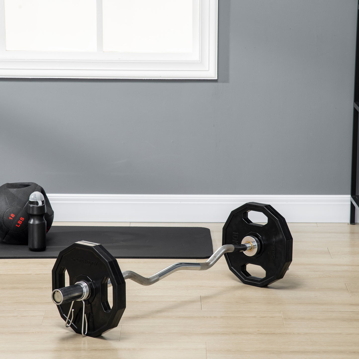 SPORTNOW Olympic Weight Plates Set, Metal & Rubber Bumper Discs, 2"/5cm Holes, Home Gym Lifting Training, 2 x 10kg, Black